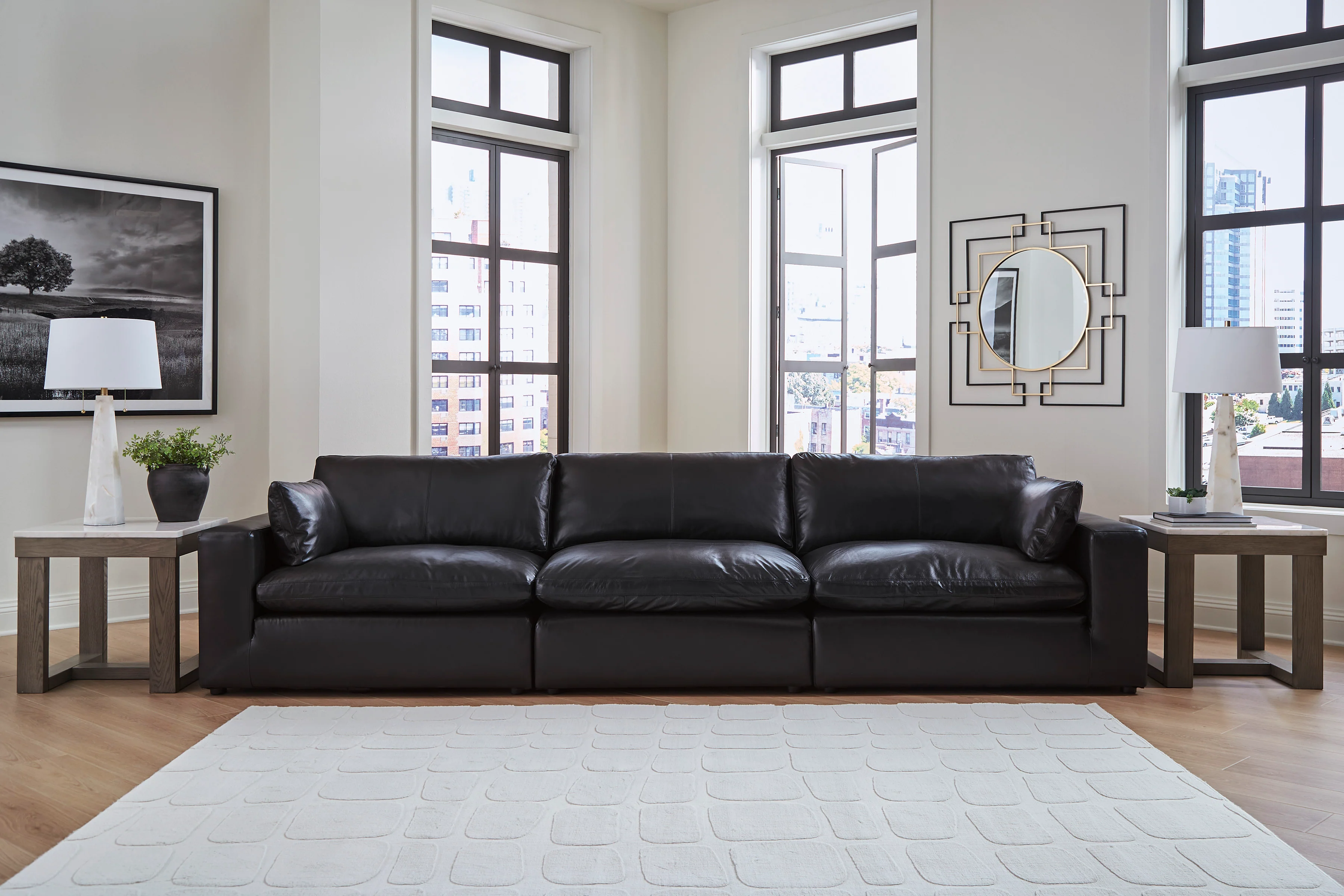 Ashley Emilia 3-Piece Leather Modular Sofa - Image 2