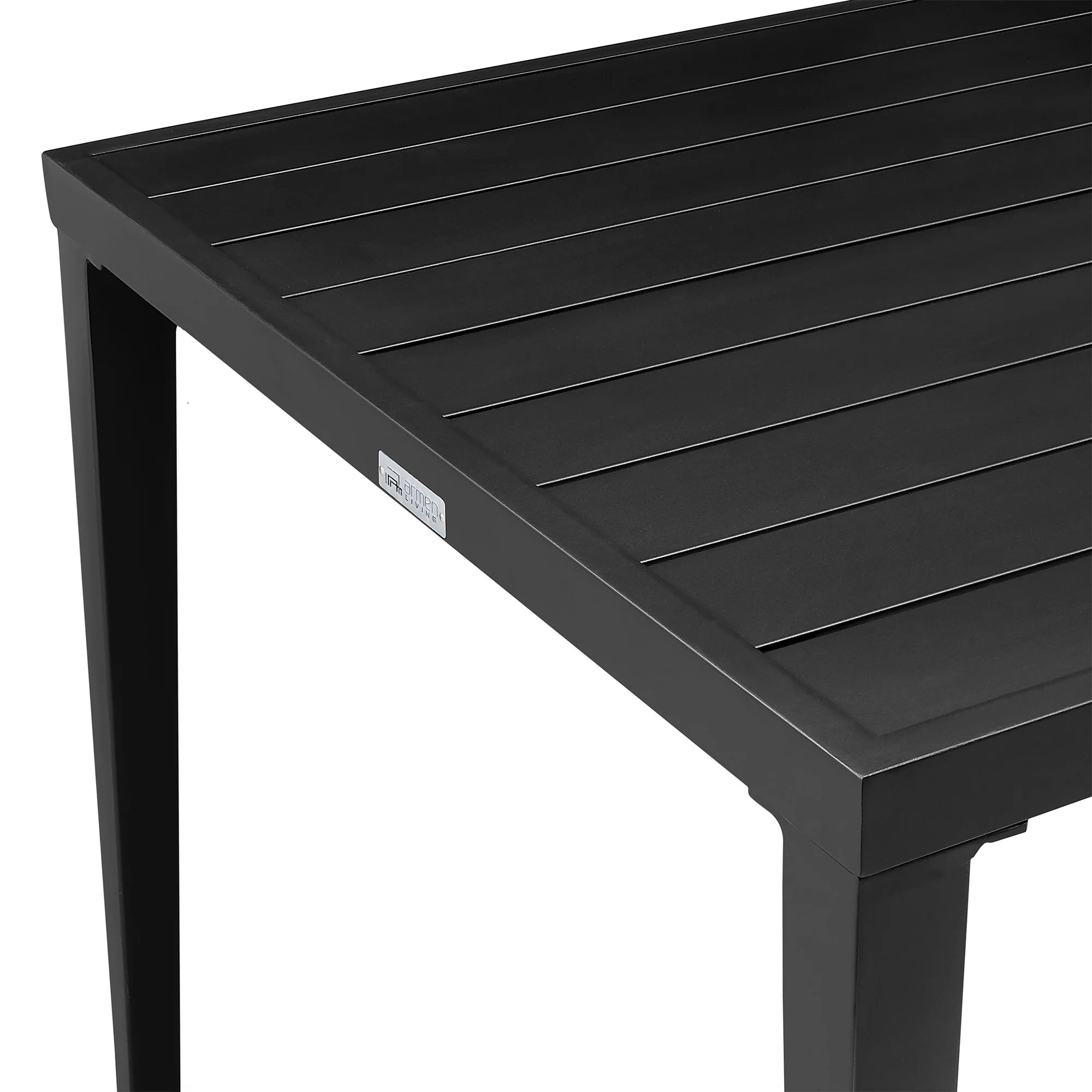 Aileen Outdoor Patio 5-Piece Dining Table Set in Aluminum and Wicker with Gray Cushions - Image 7