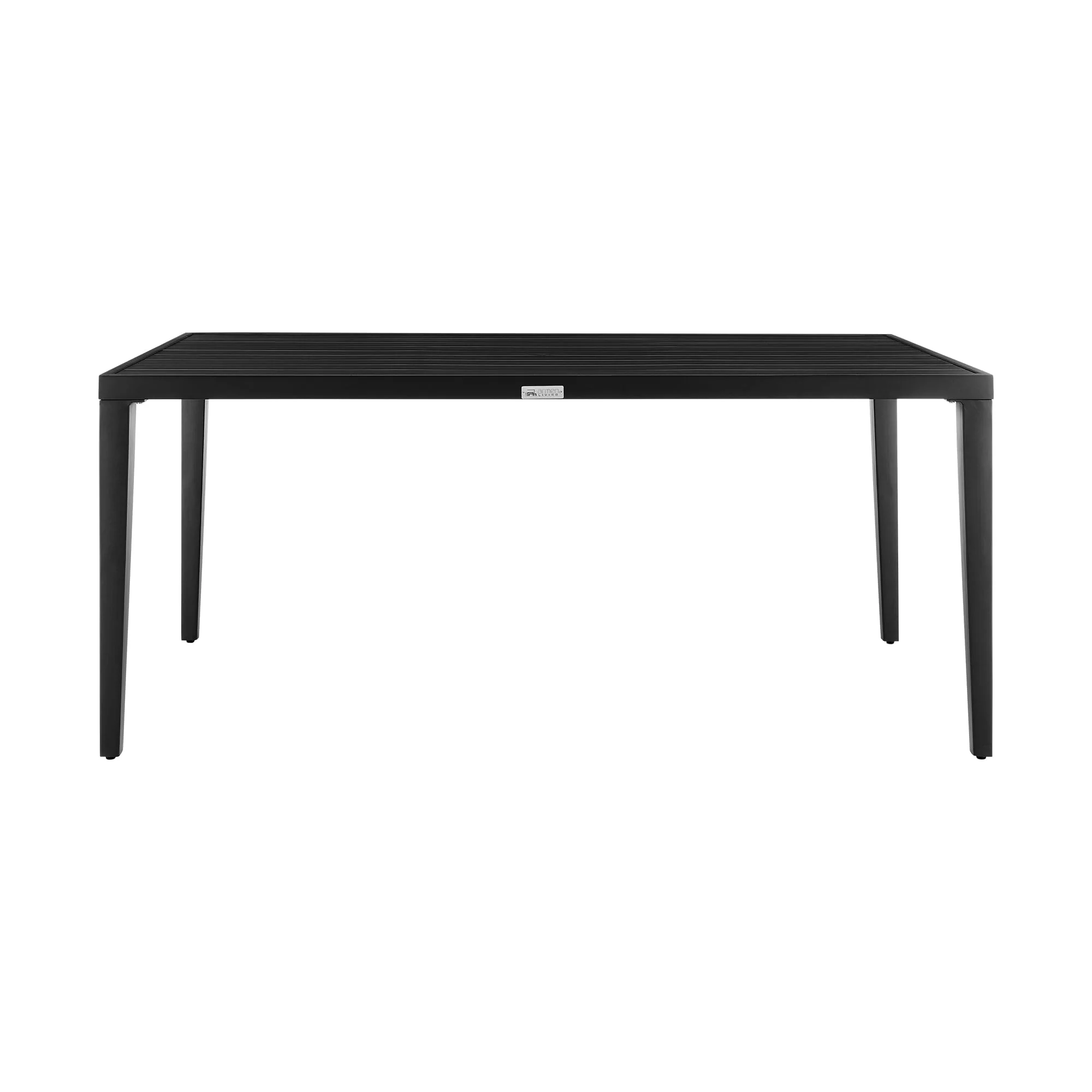 Aileen Outdoor Patio 7-Piece Dining Table Set in Aluminum and Wicker with Gray Cushions - Image 4