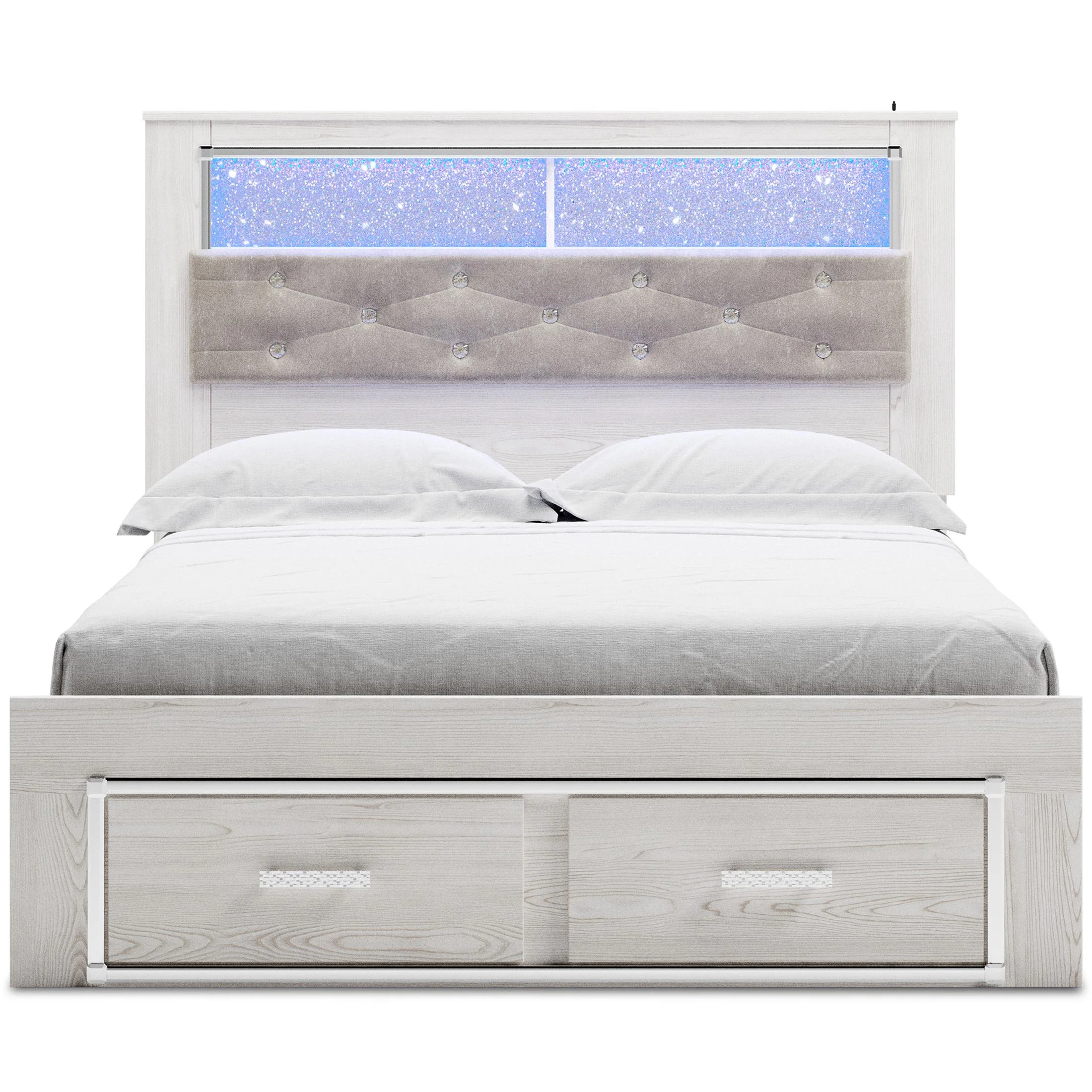 Ashley Altyra King Upholstered Bookcase Bed with Storage - Image 3