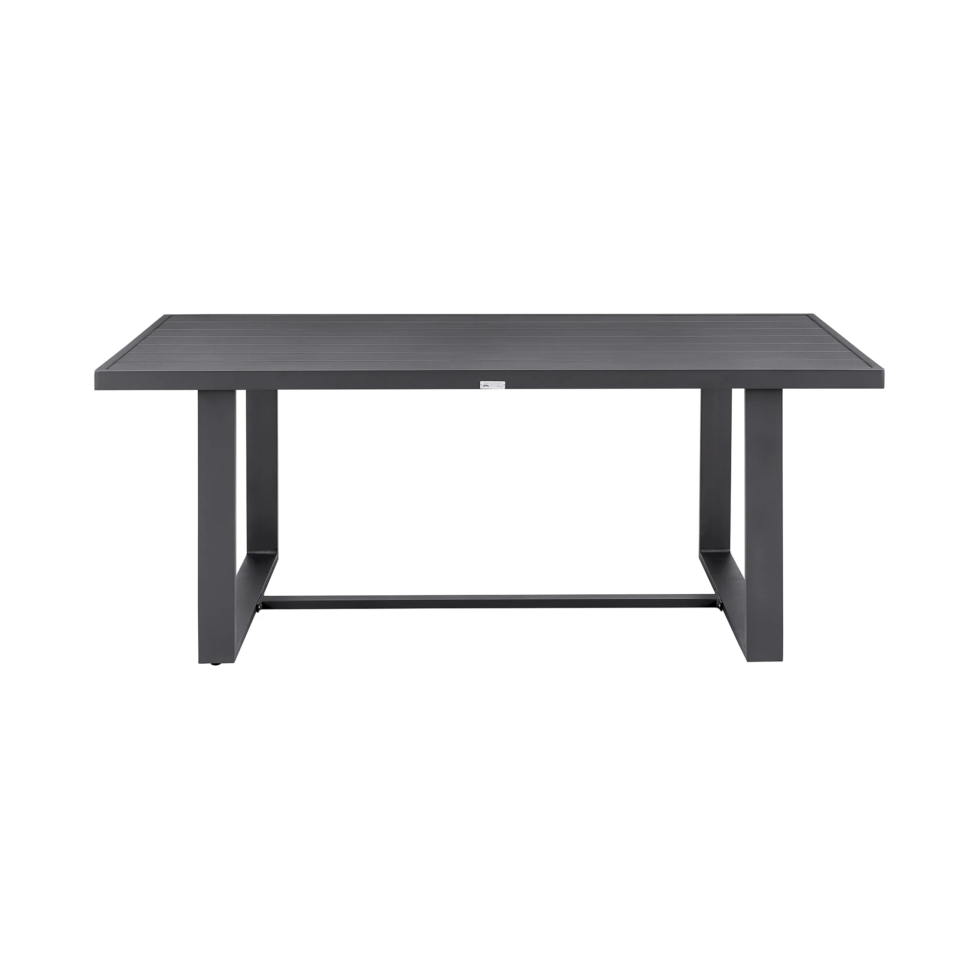 Argiope Outdoor Patio 7-Piece Dining Table Set in Aluminum with Gray Cushions - Image 4
