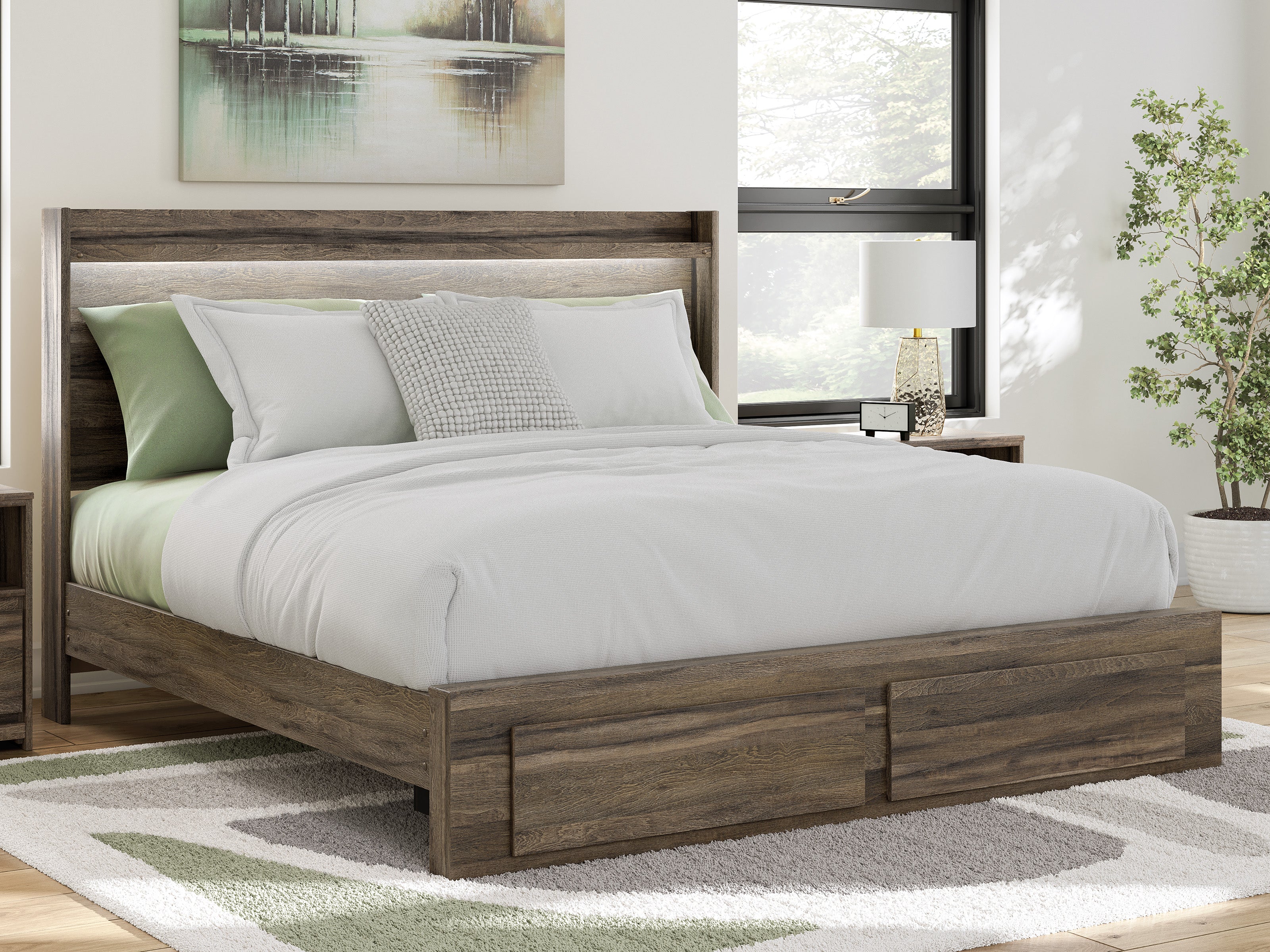 Baystorm King Panel Bed with 2 Storage Drawers - Image 5