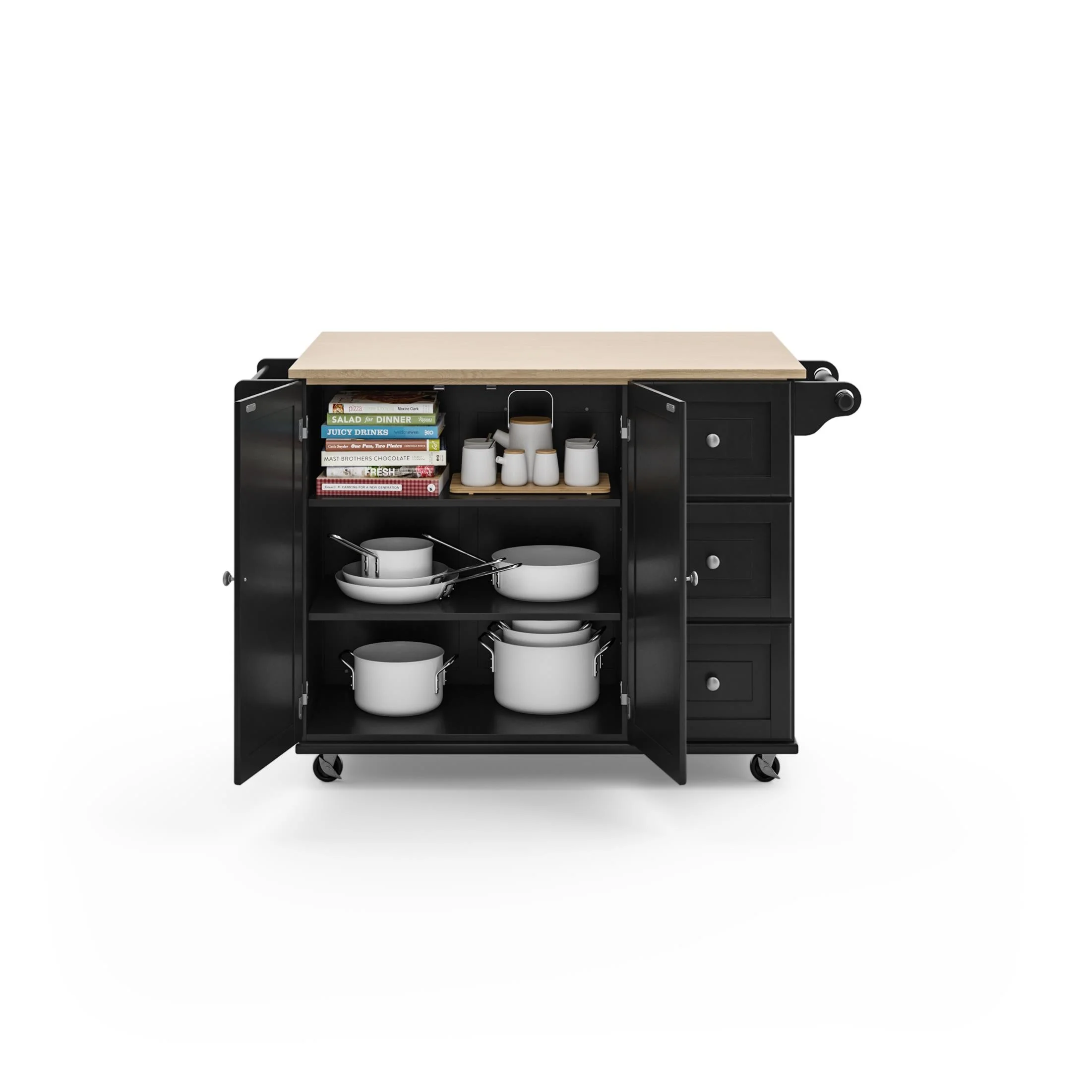 Dolly Madison 3 Drawer Kitchen Cart - Image 41