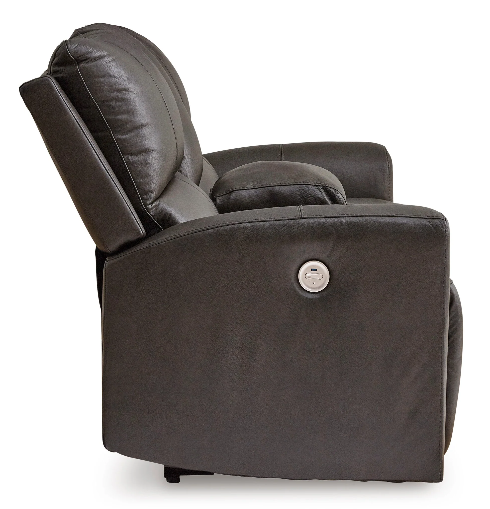 Boxmere Leather Power Reclining Console Loveseat - Image 5