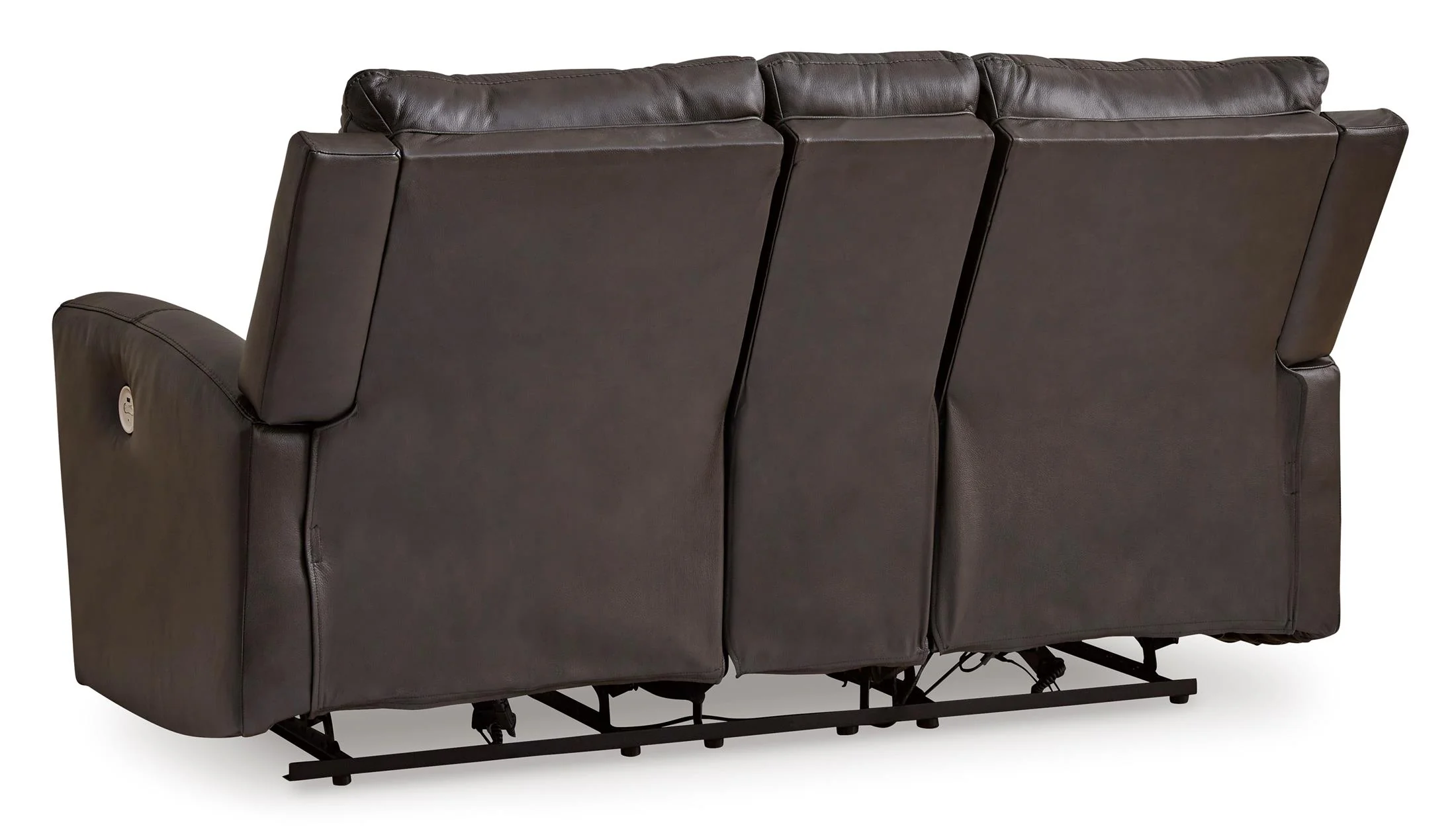 Boxmere Leather Power Reclining Console Loveseat - Image 6
