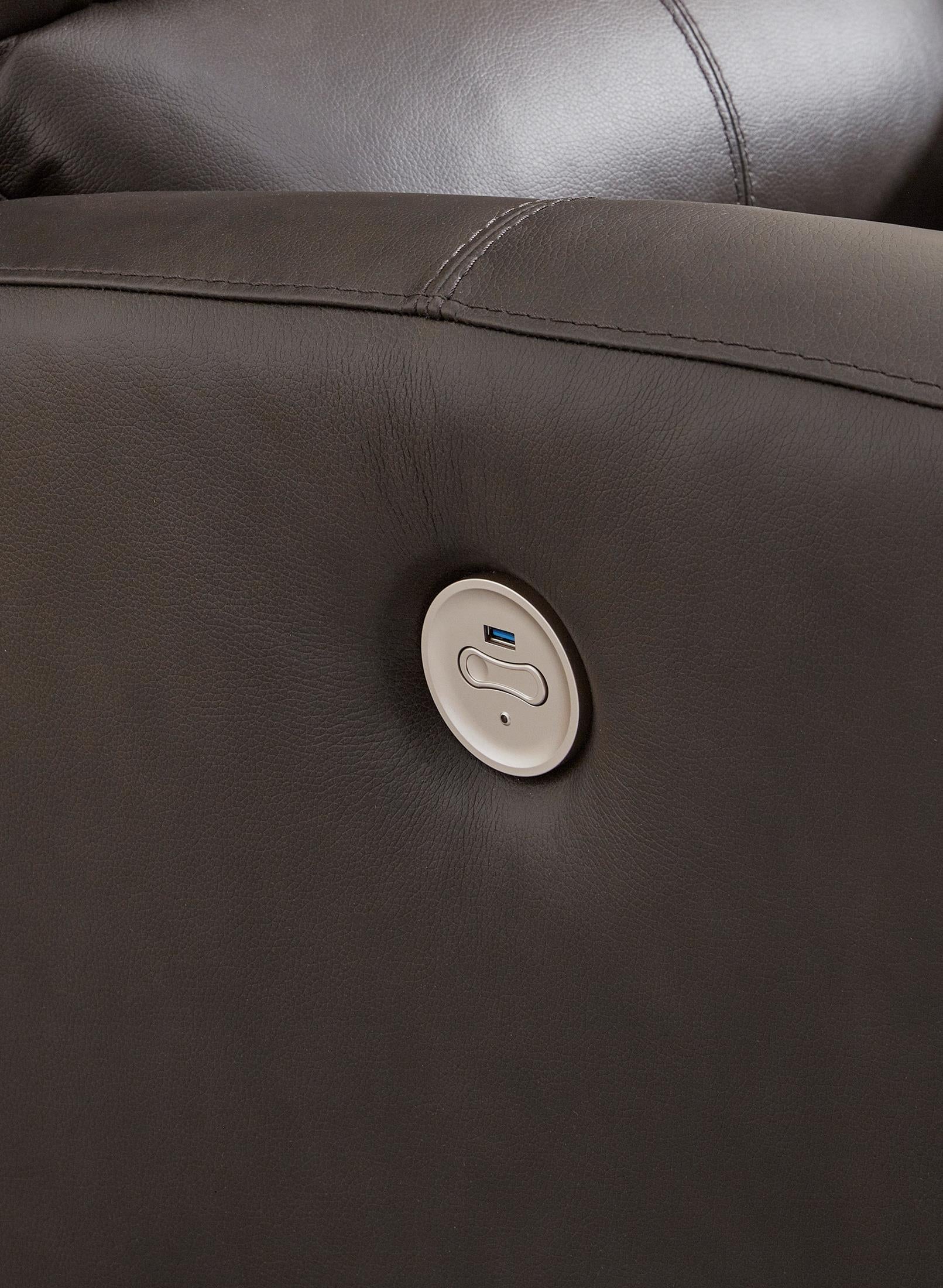 Boxmere Leather Power Reclining Console Loveseat - Image 8