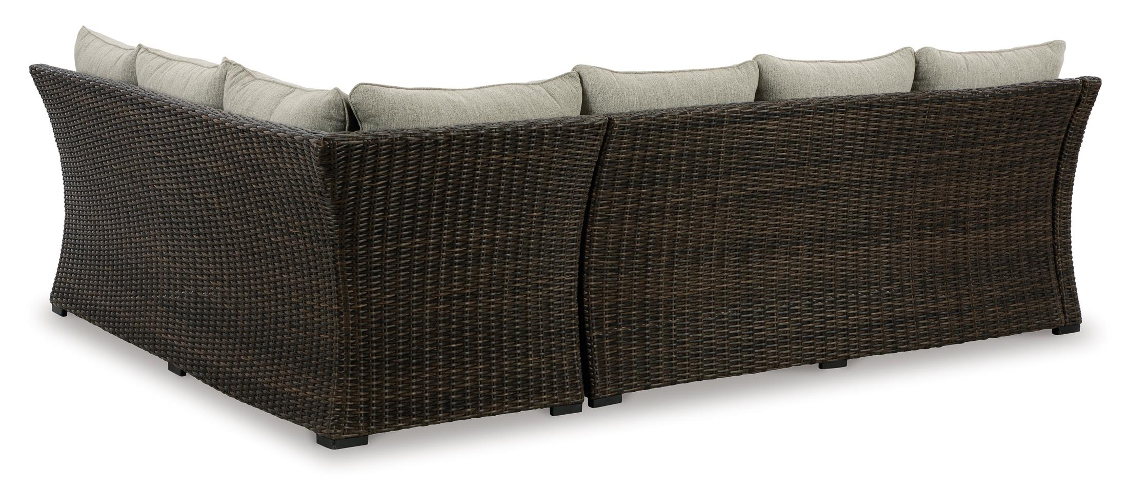 Ashley Brook Ranch Outdoor Sofa Sectional and Bench with Cushion - Image 5