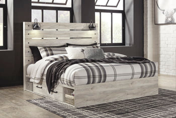 Cambeck King Panel Bed with 2 Storage Drawers and 2 Cubbies - Image 3