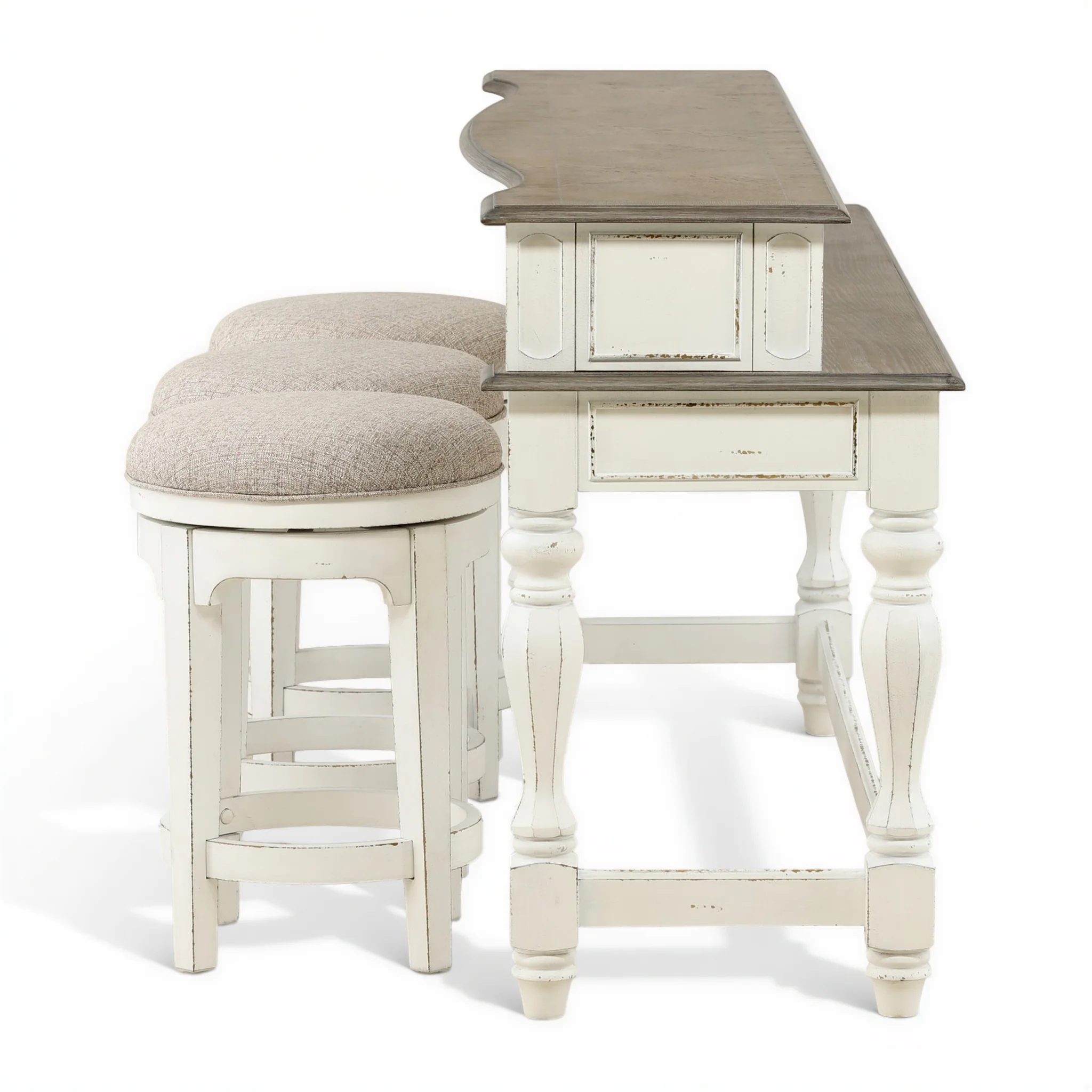 Della Console Bar Height Table and 3 Stools - Image 9