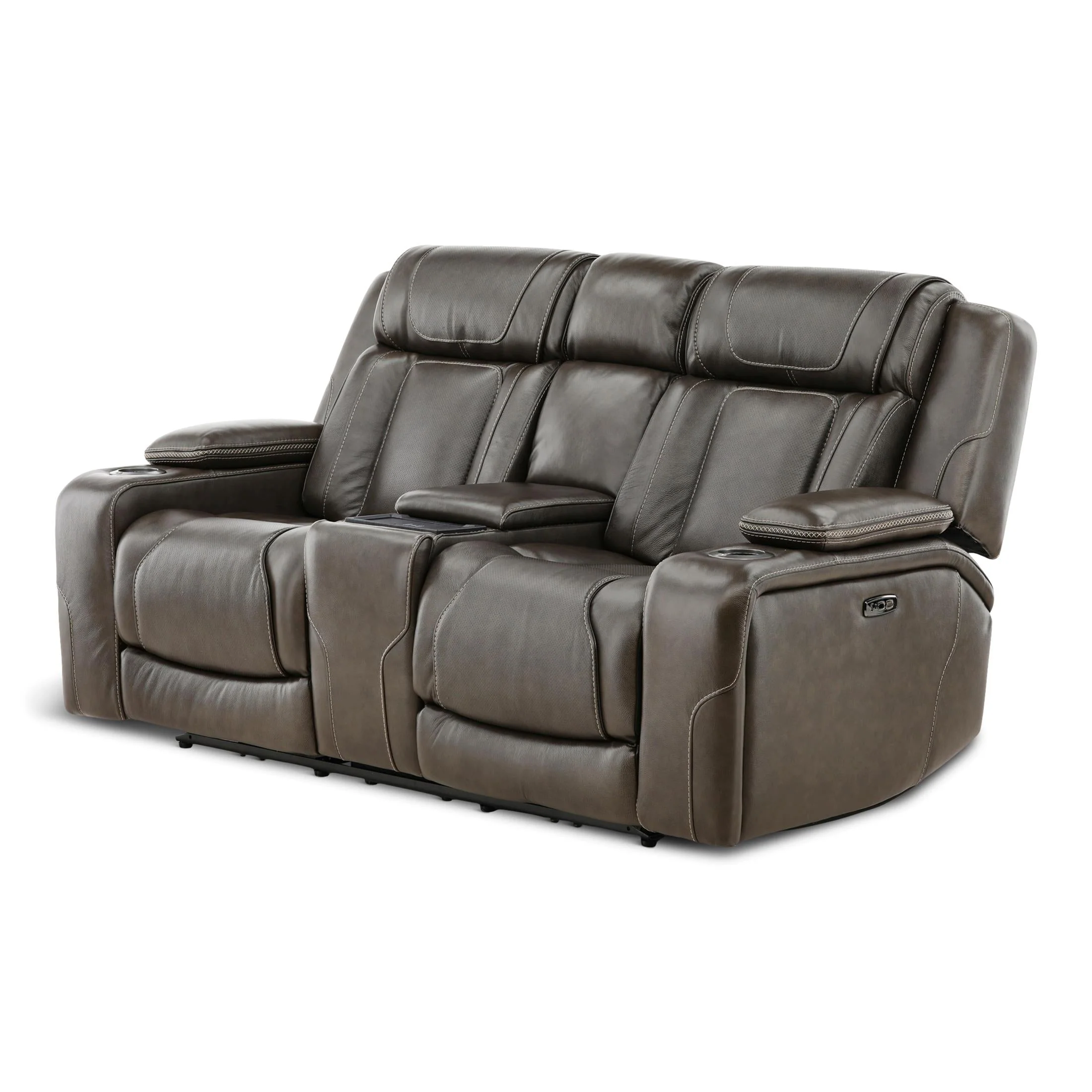 Denver Leather Power Console Loveseat - Image 5
