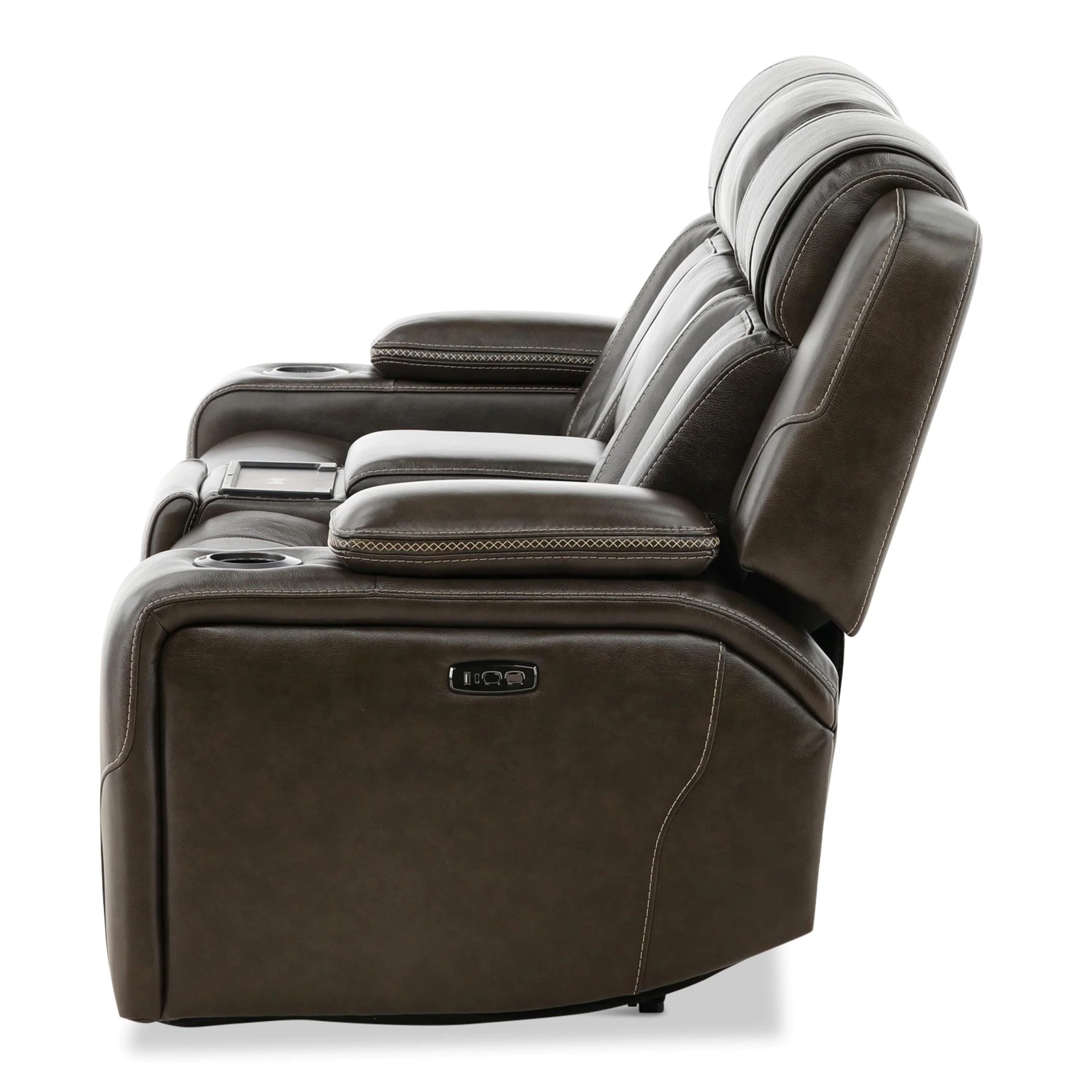 Denver Leather Power Console Loveseat - Image 6