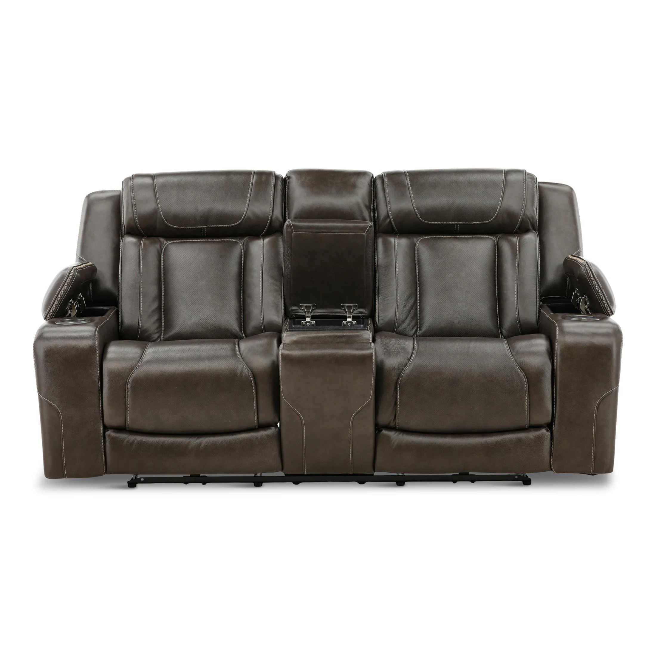 Denver Leather Power Console Loveseat - Image 8
