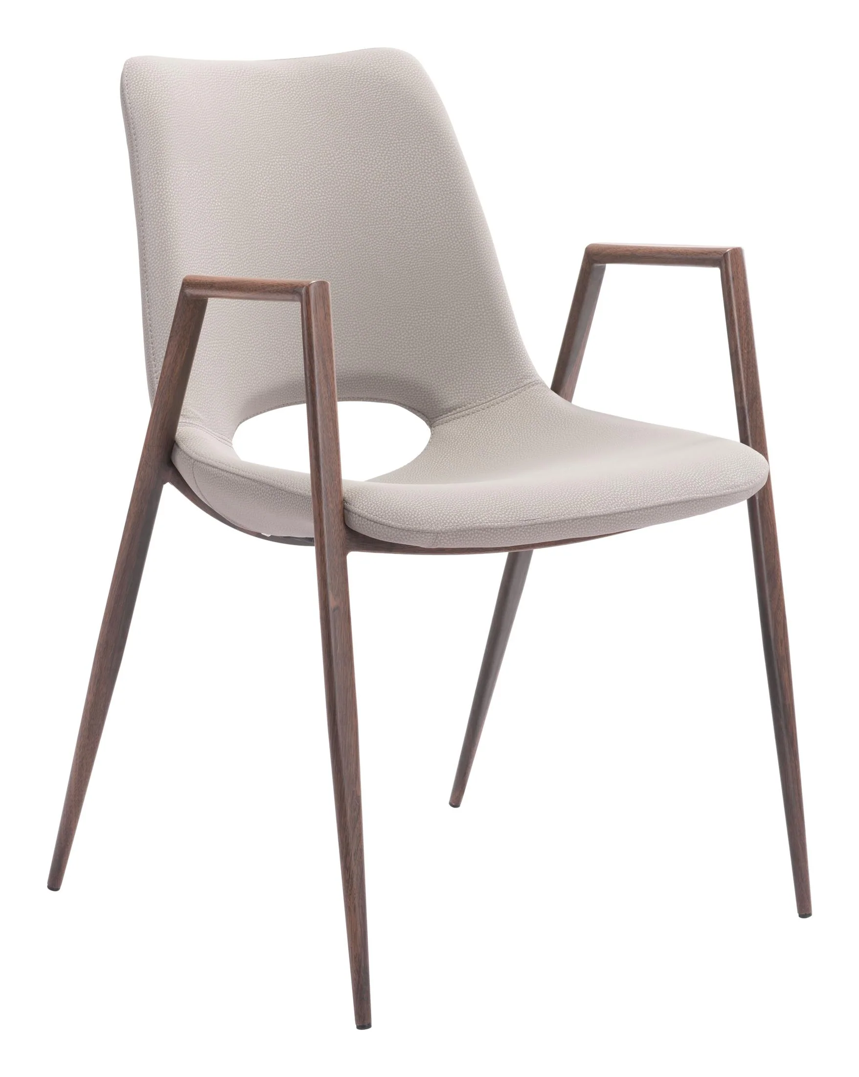 Desi Dining Chair (Set of 2) Beige & Walnut - Image 5