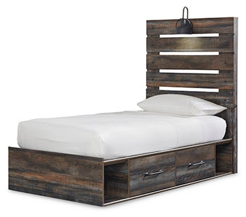 Drystan Twin Panel Bed with 4 Storage Drawers and 4 Cubbies - Image 2