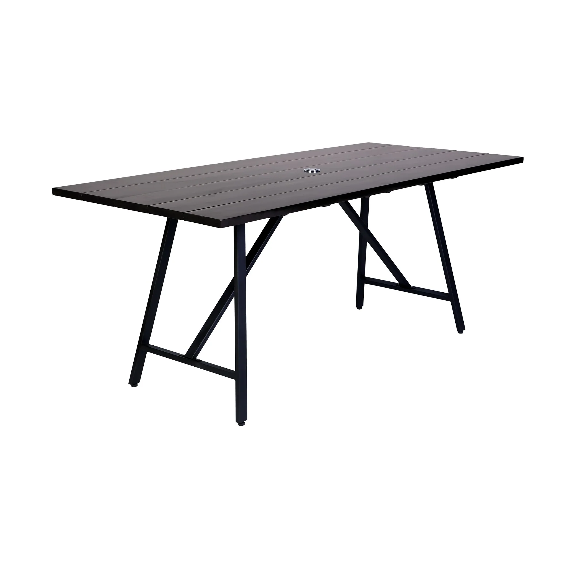 Koala and Brighton 5 Piece Outdoor Patio Dining Set in Dark Eucalyptus Wood and Gray Rope - Image 5