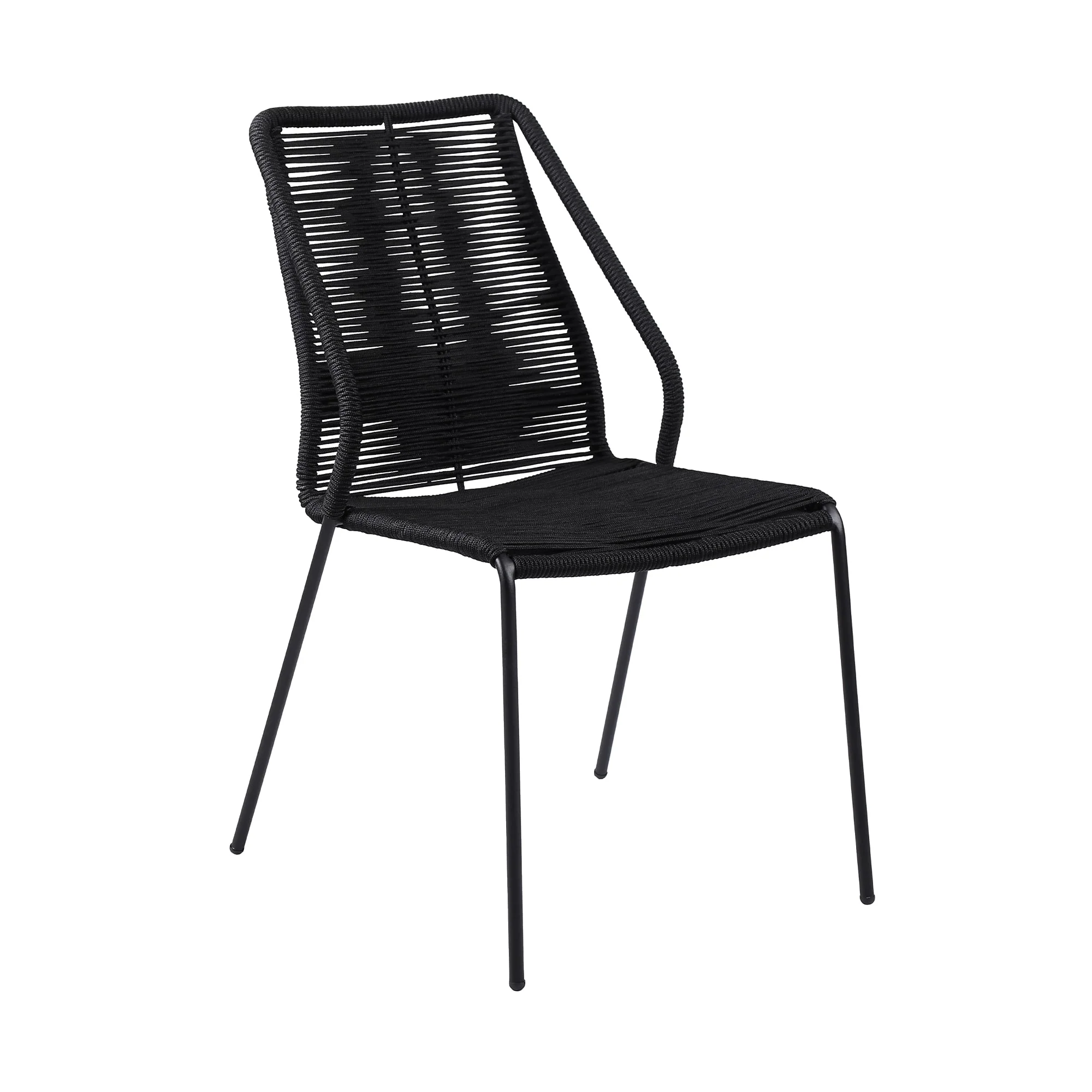 Koala and Clip 5 Piece Dining Set in Dark Eucalyptus Wood and Metal with Black Rope - Image 2