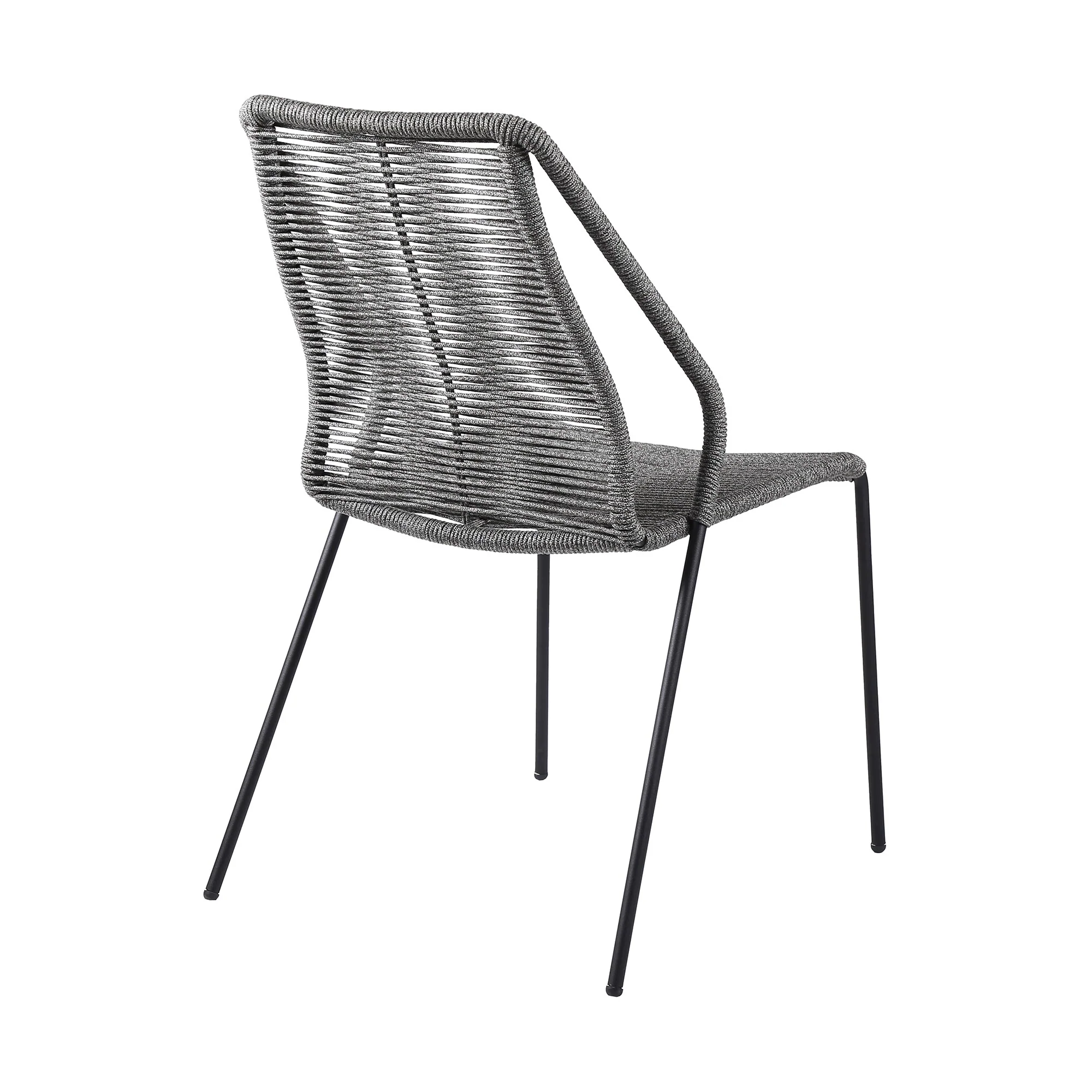Koala Clip and Camino 5 Piece Outdoor Dining Set in Dark Eucalyptus with Gray Rope - Image 3