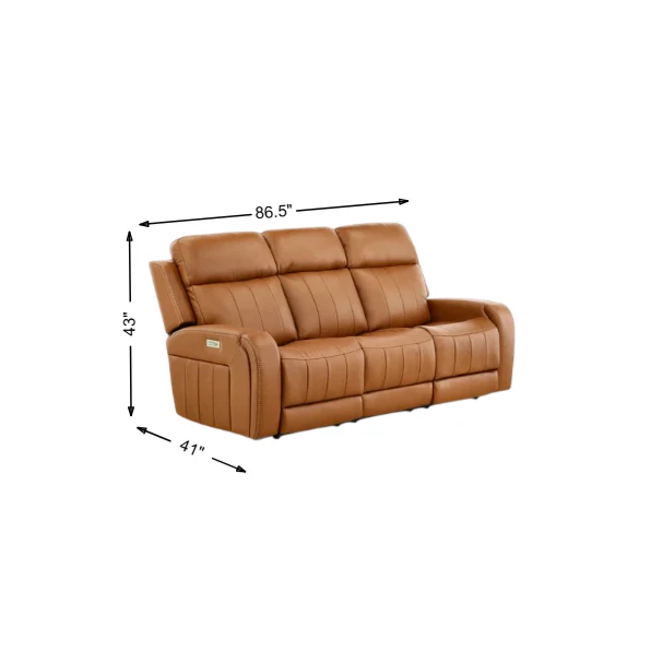 Hampton Leather Home Theater Sofa - Image 16