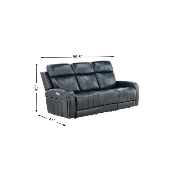 Hampton Leather Home Theater Sofa - Image 3