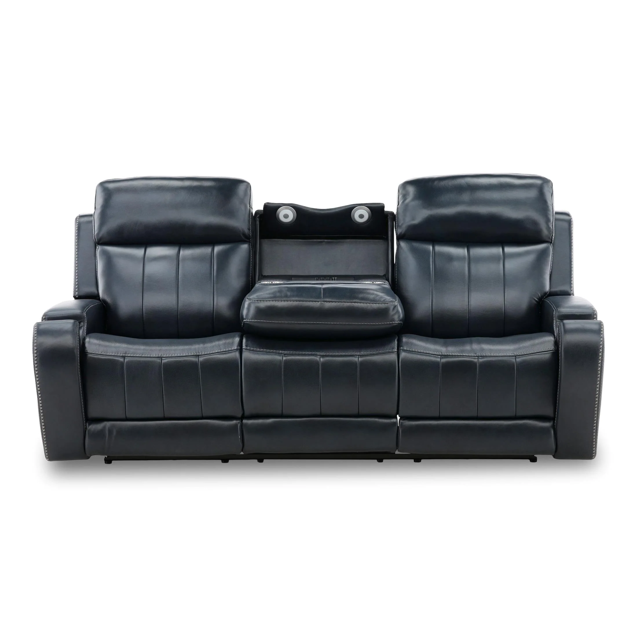 Hampton Leather Home Theater Sofa - Image 5