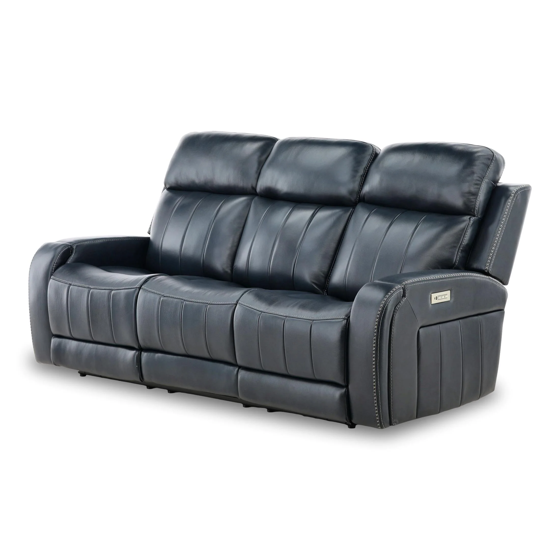 Hampton Leather Home Theater Sofa - Image 8
