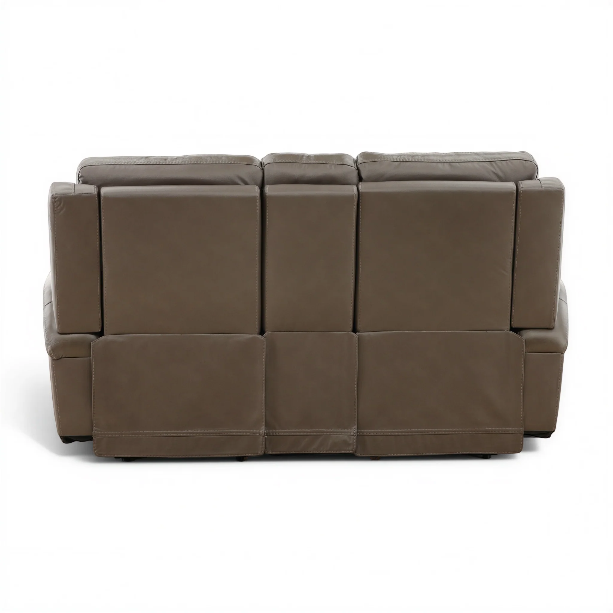 Flexsteel Trey Leather Power Reclining Console Loveseat - Image 11