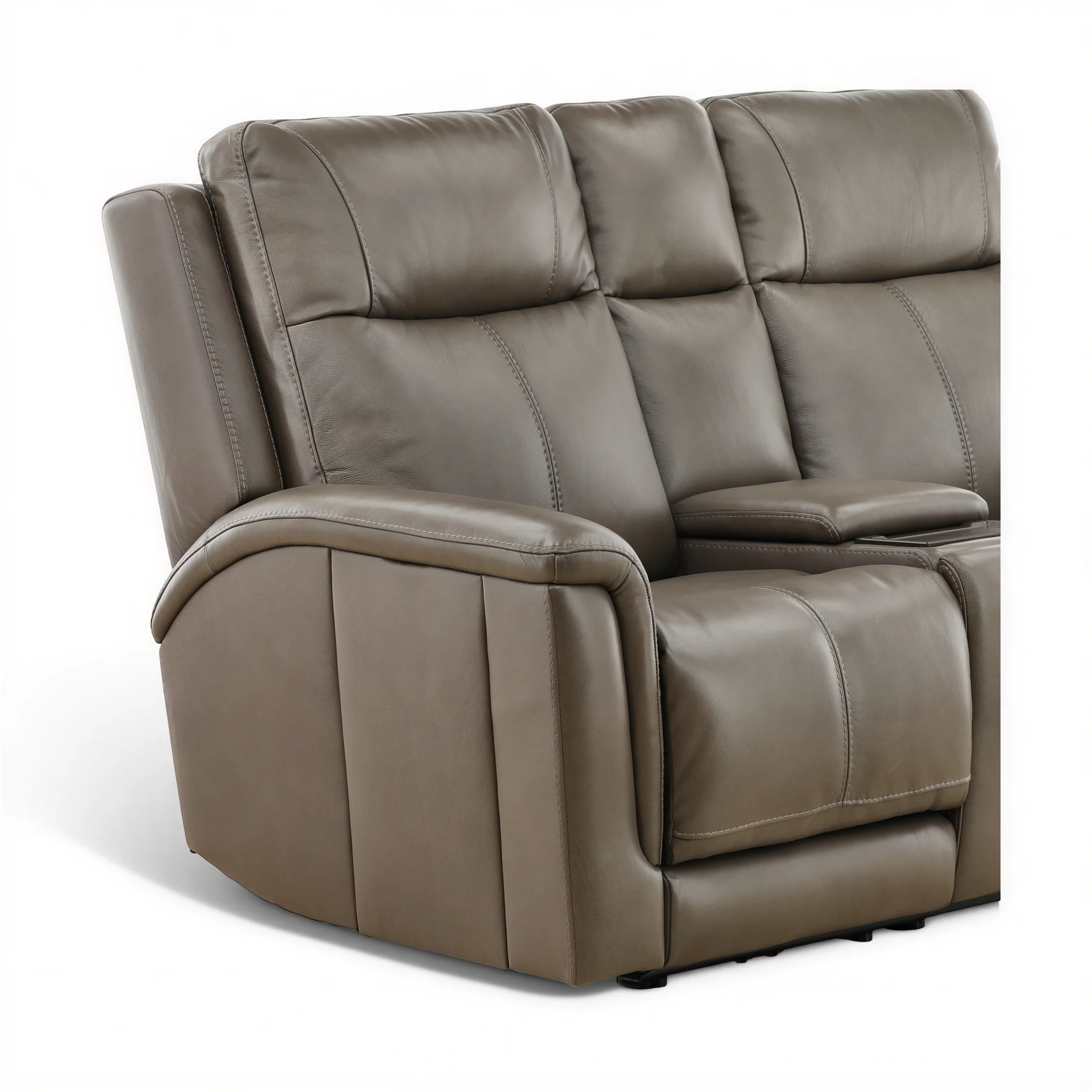Flexsteel Trey Leather Power Reclining Console Loveseat - Image 13