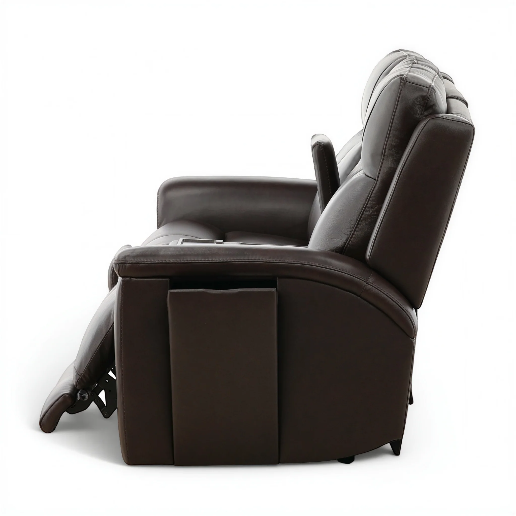 Flexsteel Trey Leather Power Reclining Console Loveseat - Image 26