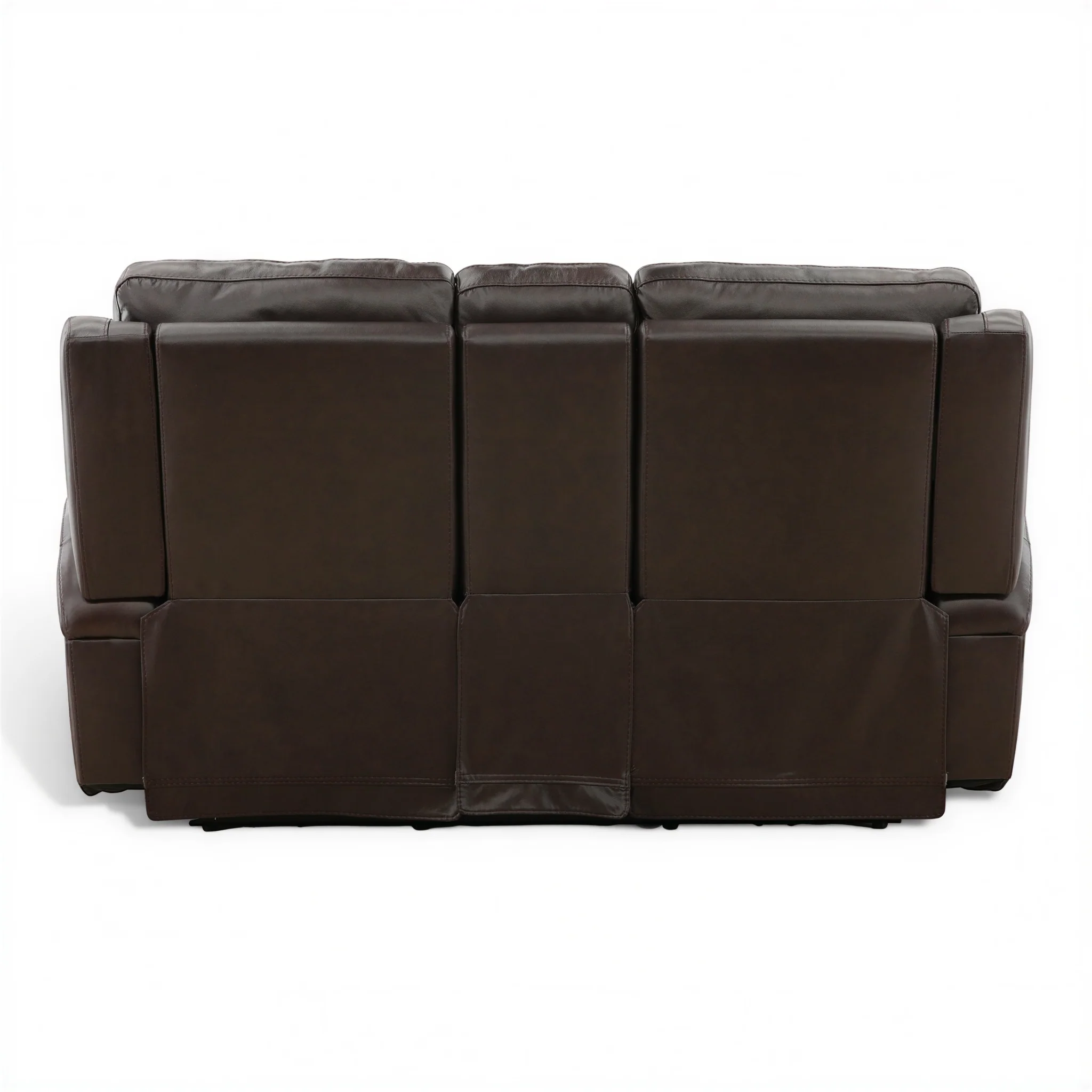 Flexsteel Trey Leather Power Reclining Console Loveseat - Image 27