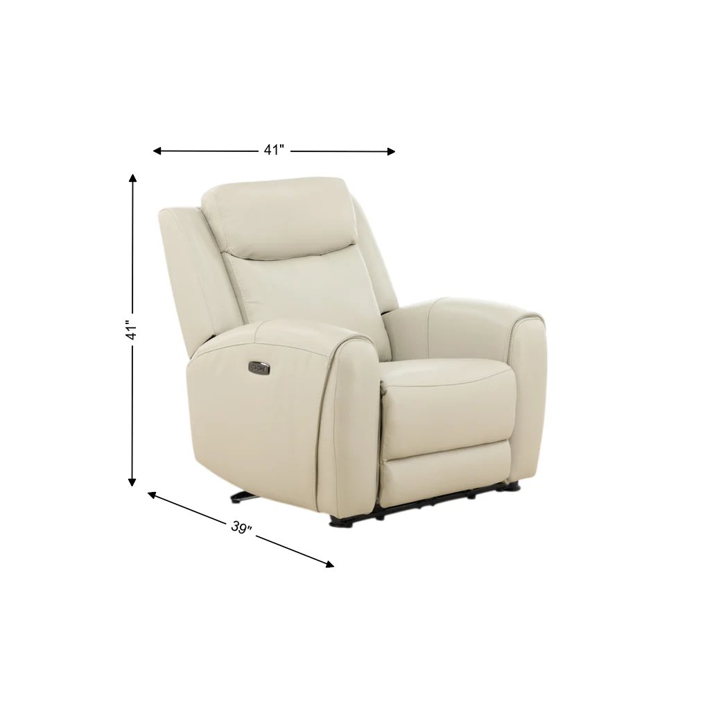 Lawrence Leather Power Recliner with Adjustable Headrest - Image 3