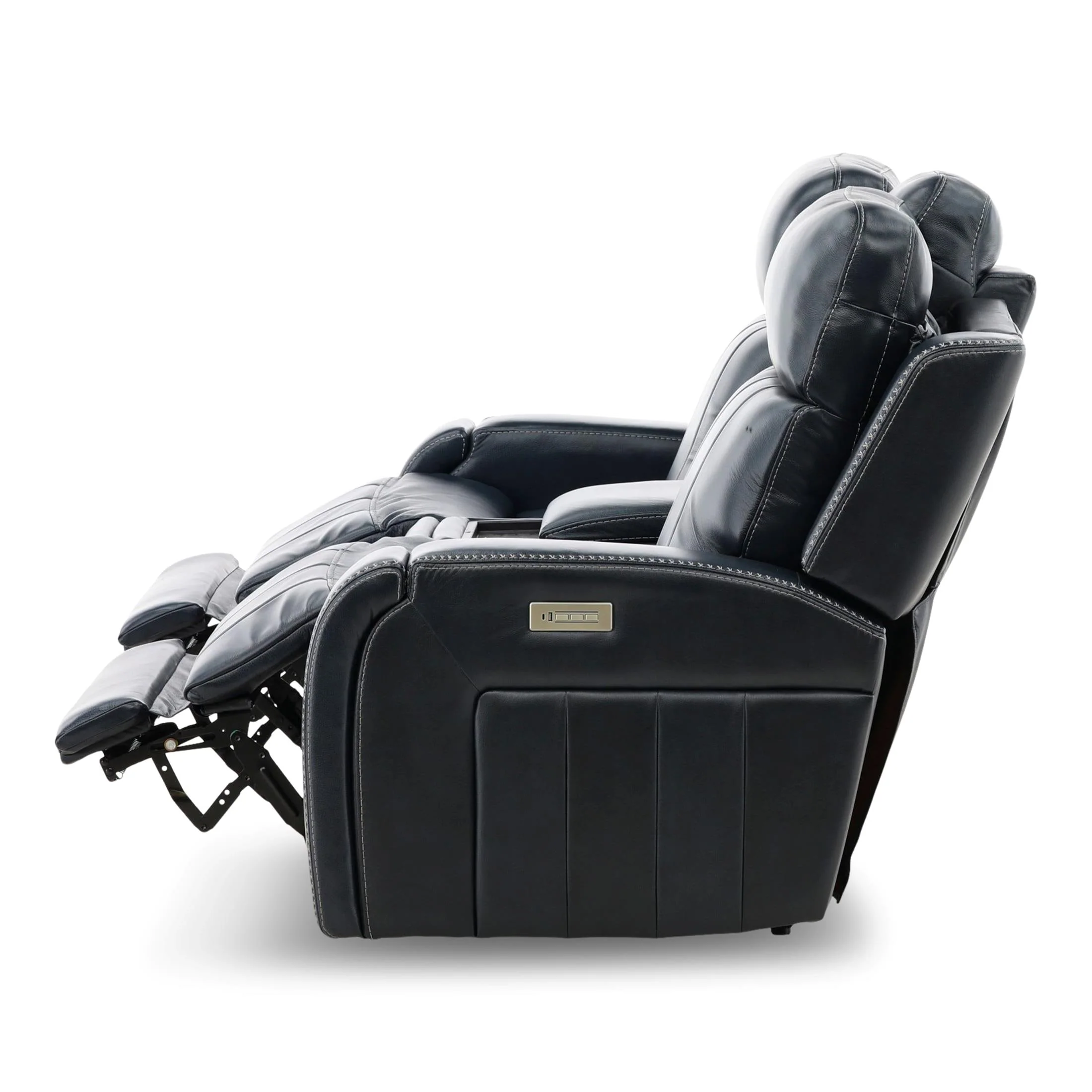 Hampton Leather Home Theater Console Loveseat - Image 11