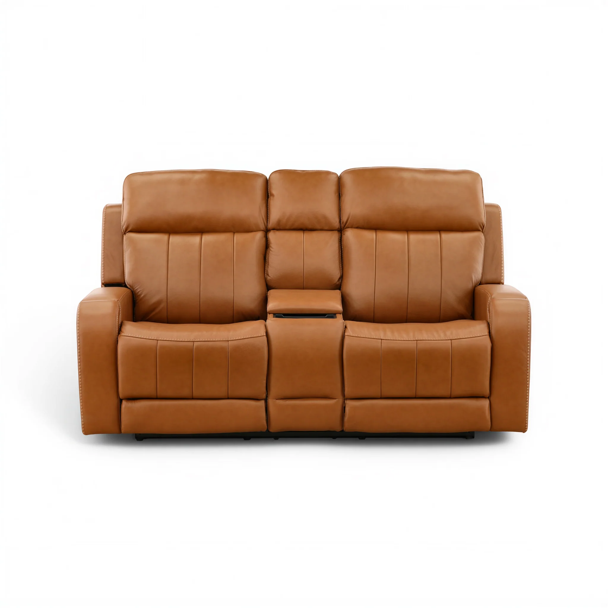Hampton Leather Home Theater Console Loveseat - Image 13