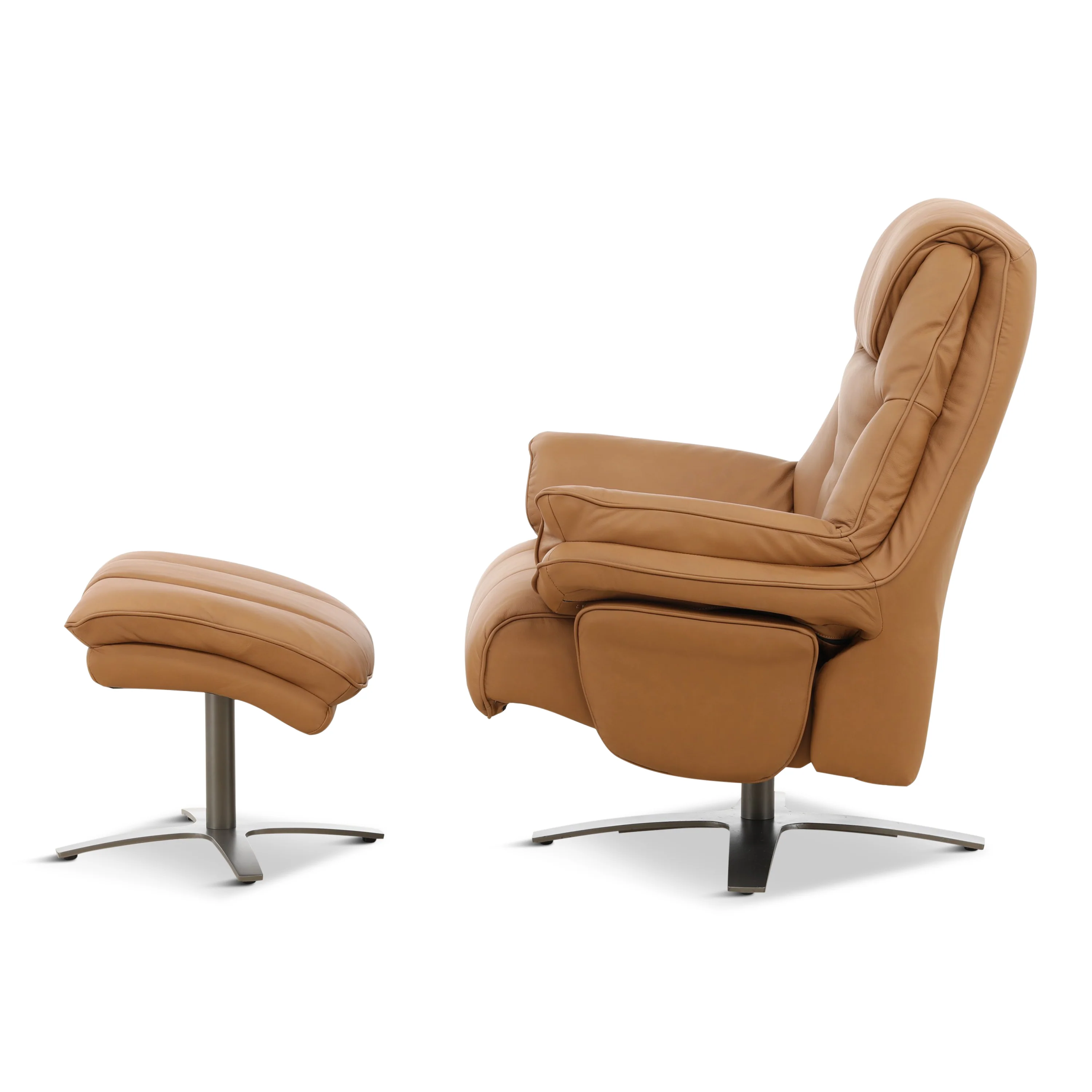 Cayman Leather Power Swivel Chair with Ottoman - Image 21