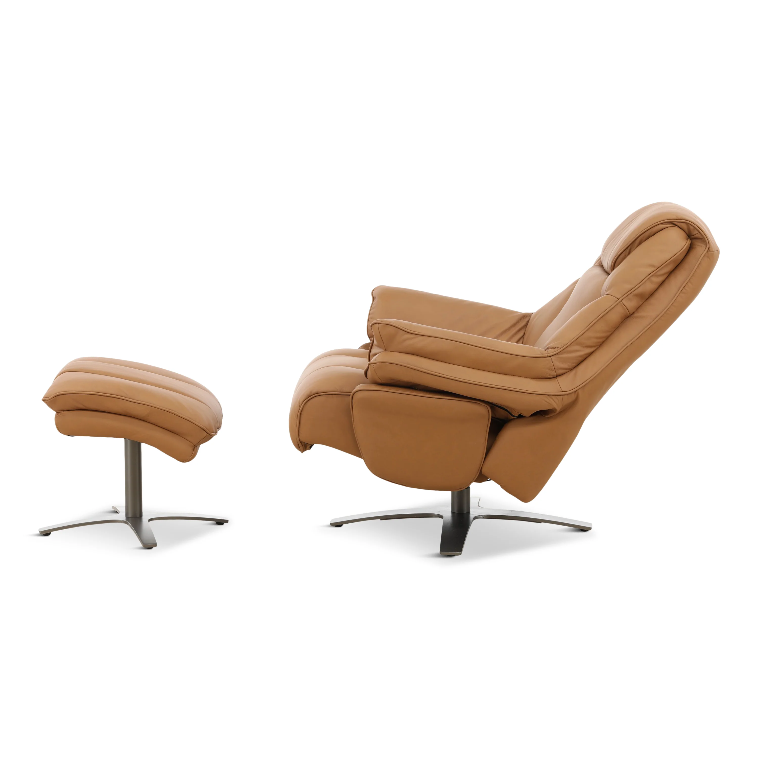 Cayman Leather Power Swivel Chair with Ottoman - Image 22