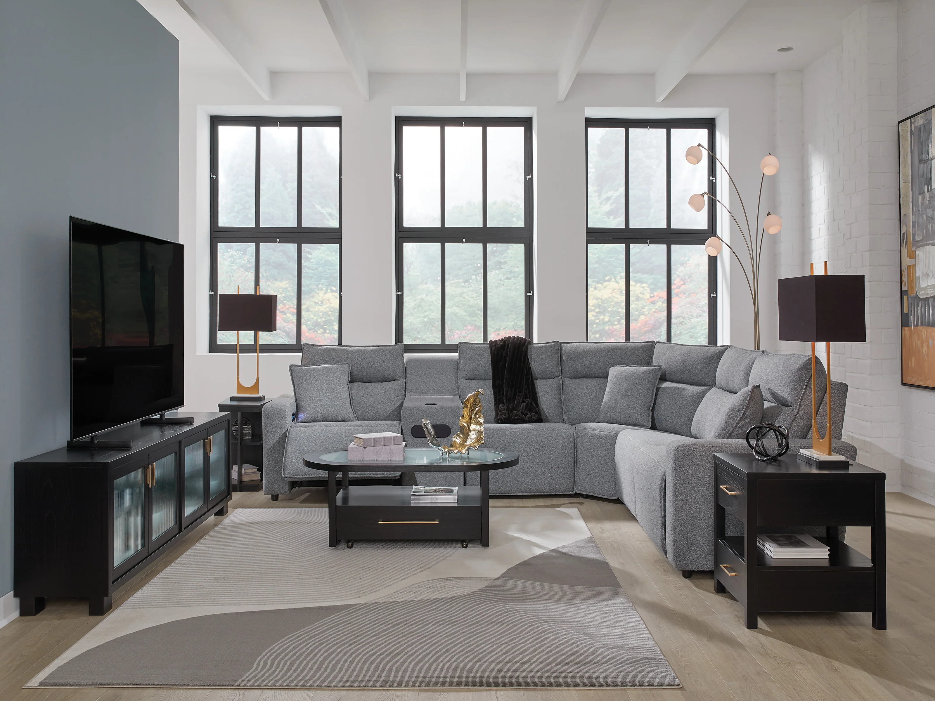ModMax II 5-Piece Power Reclining Sectional with Audio Consoles - Image 3
