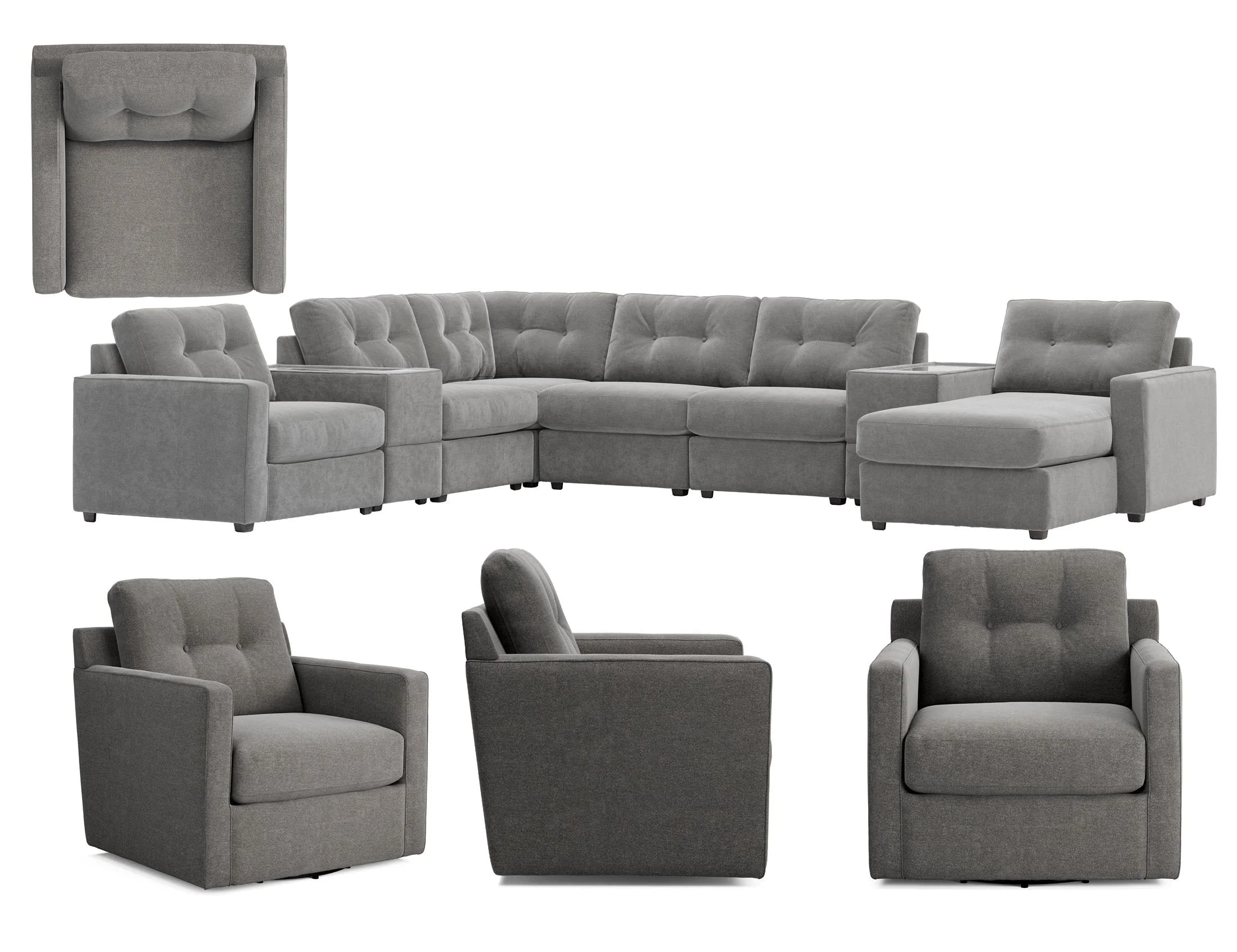 Modular One 4-Piece Sectional with Dual Chaise - Image 10