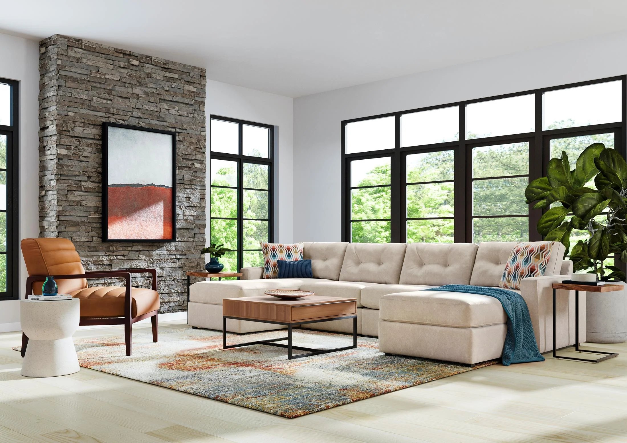 Modular One 4-Piece Sectional with Dual Chaise - Image 2
