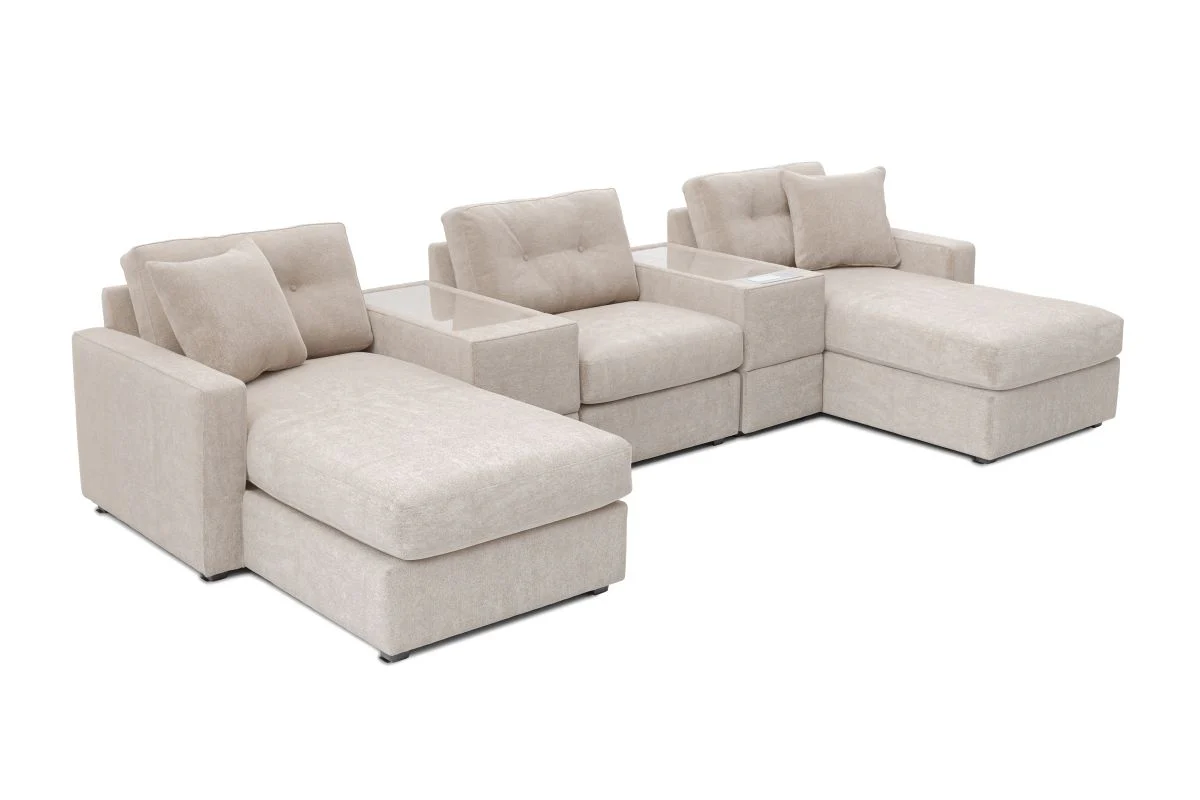 Modular One 5-Piece Theater Sectional with Dual Chaise - Image 4