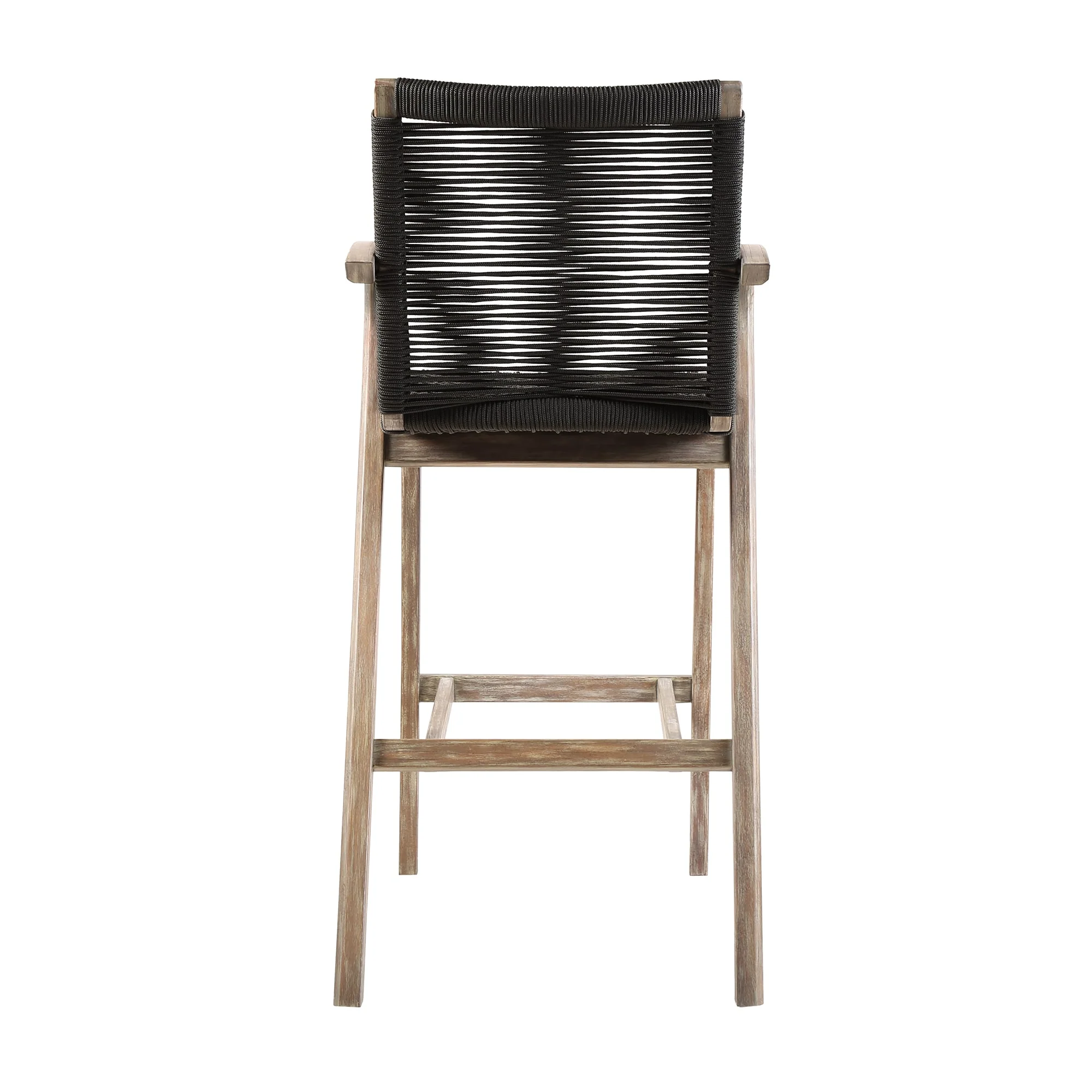 Nabila Outdoor Light Eucalyptus Wood and Charcoal Rope Counter and Bar Height Stool - Image 5