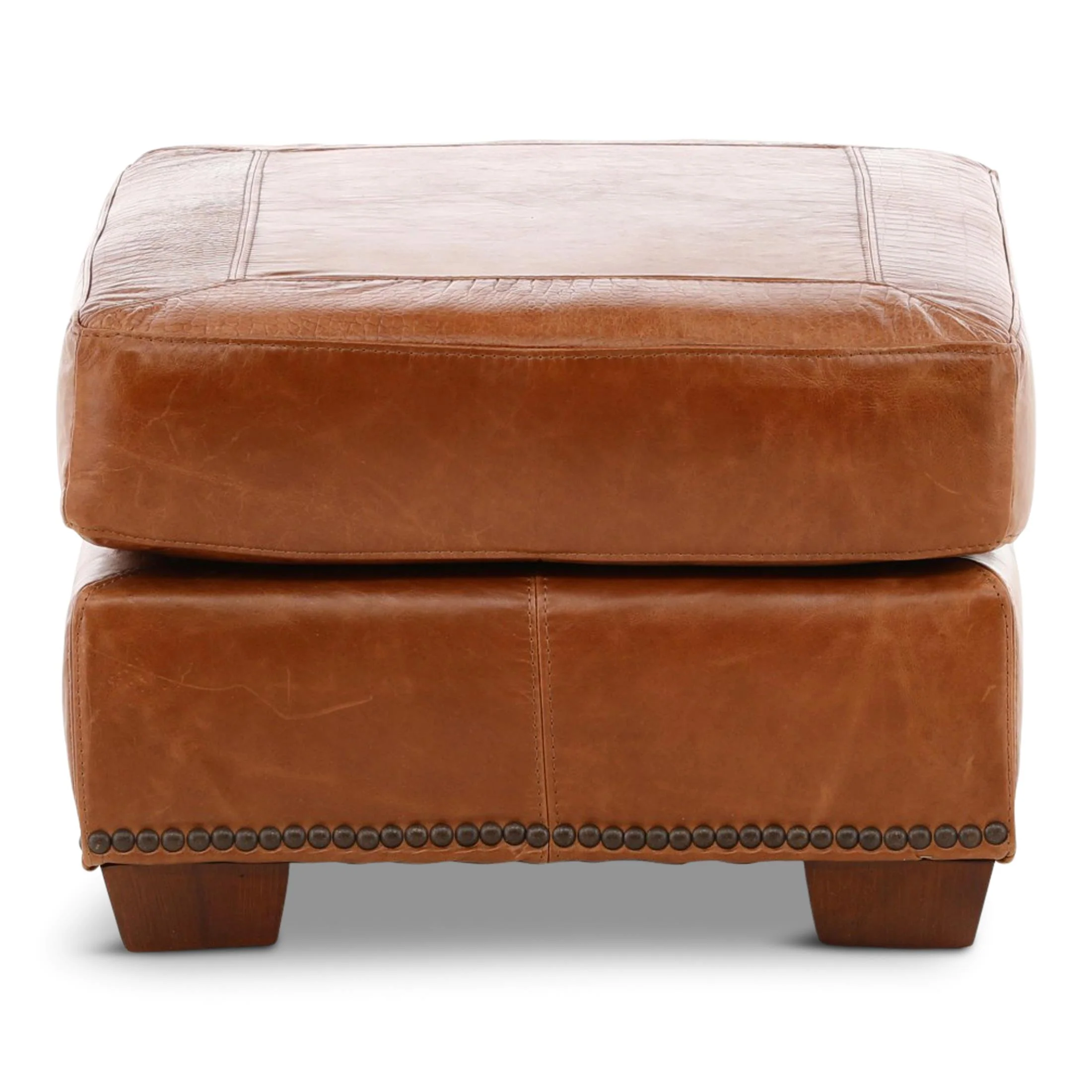 Park Avenue Leather Ottoman - Image 5