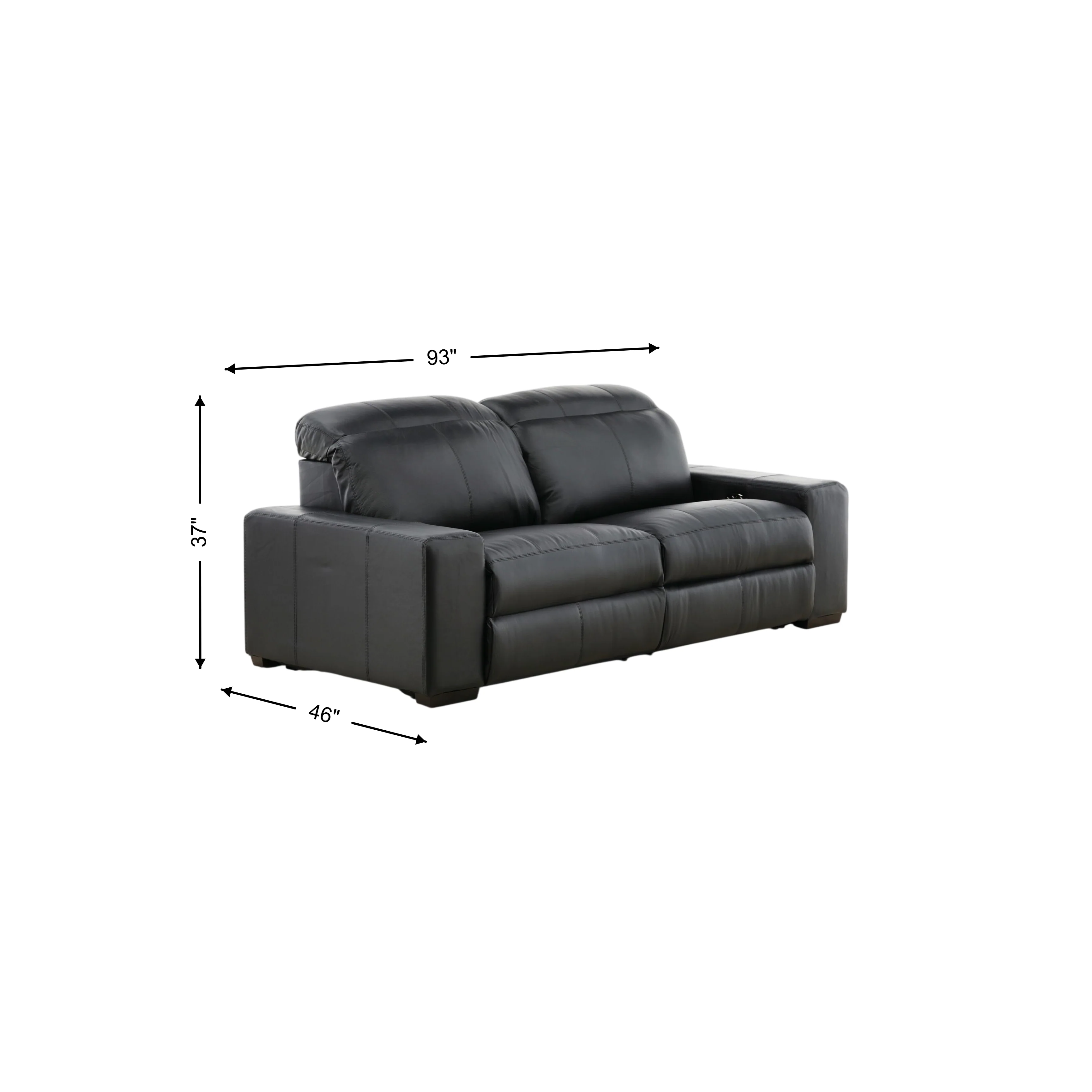 Evren Leather Power Reclining Sofa - Image 3