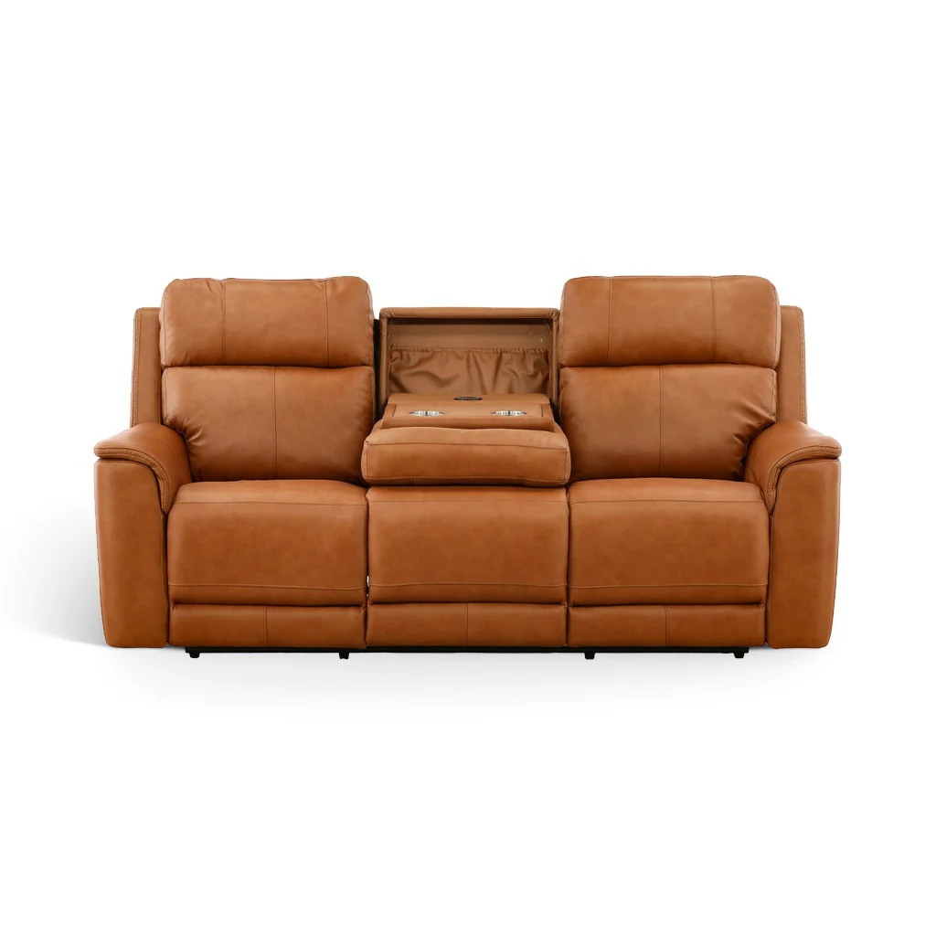 Samarah Power Reclining Leather Sofa - Image 3