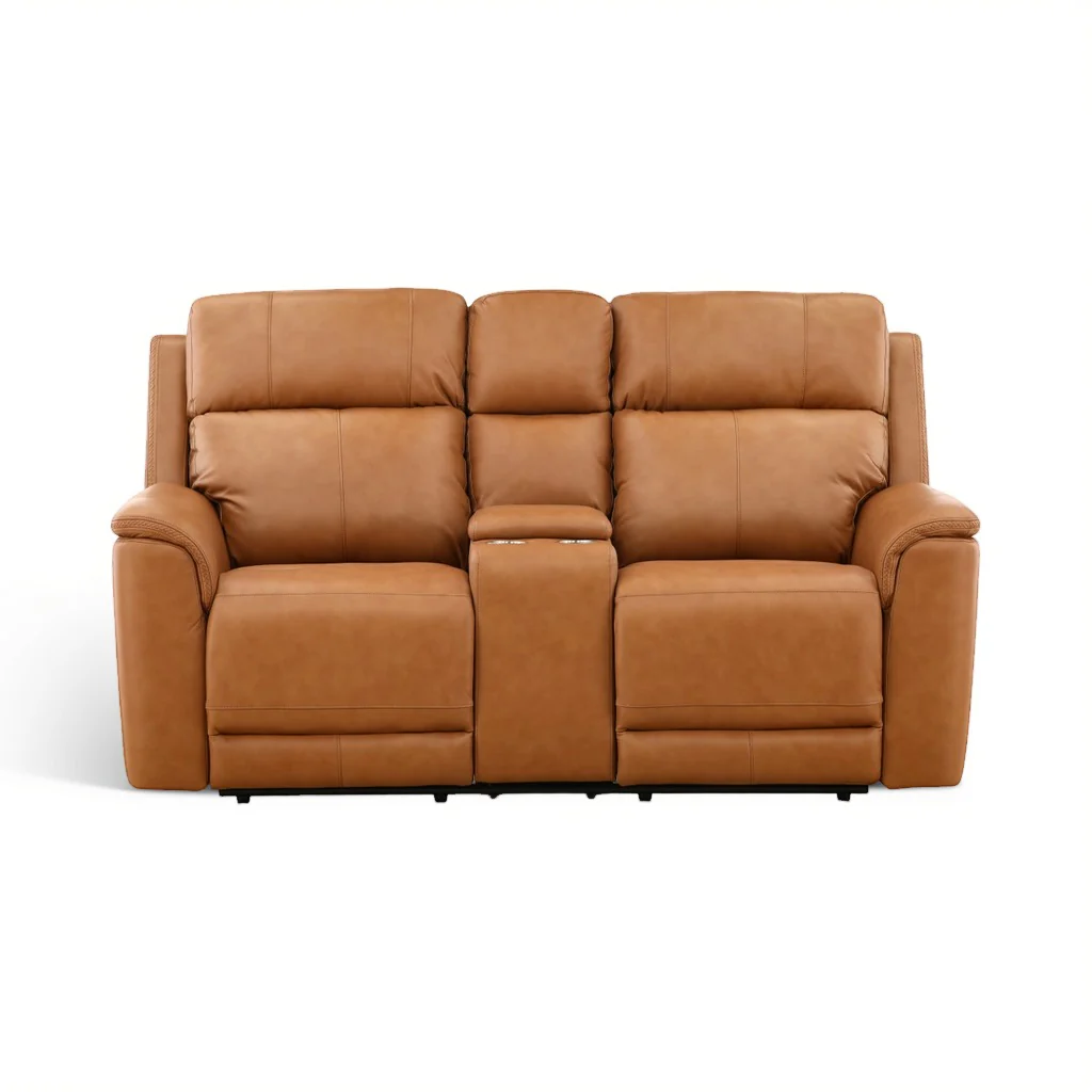 Samarah Power Leather Reclining Console Loveseat - Image 15