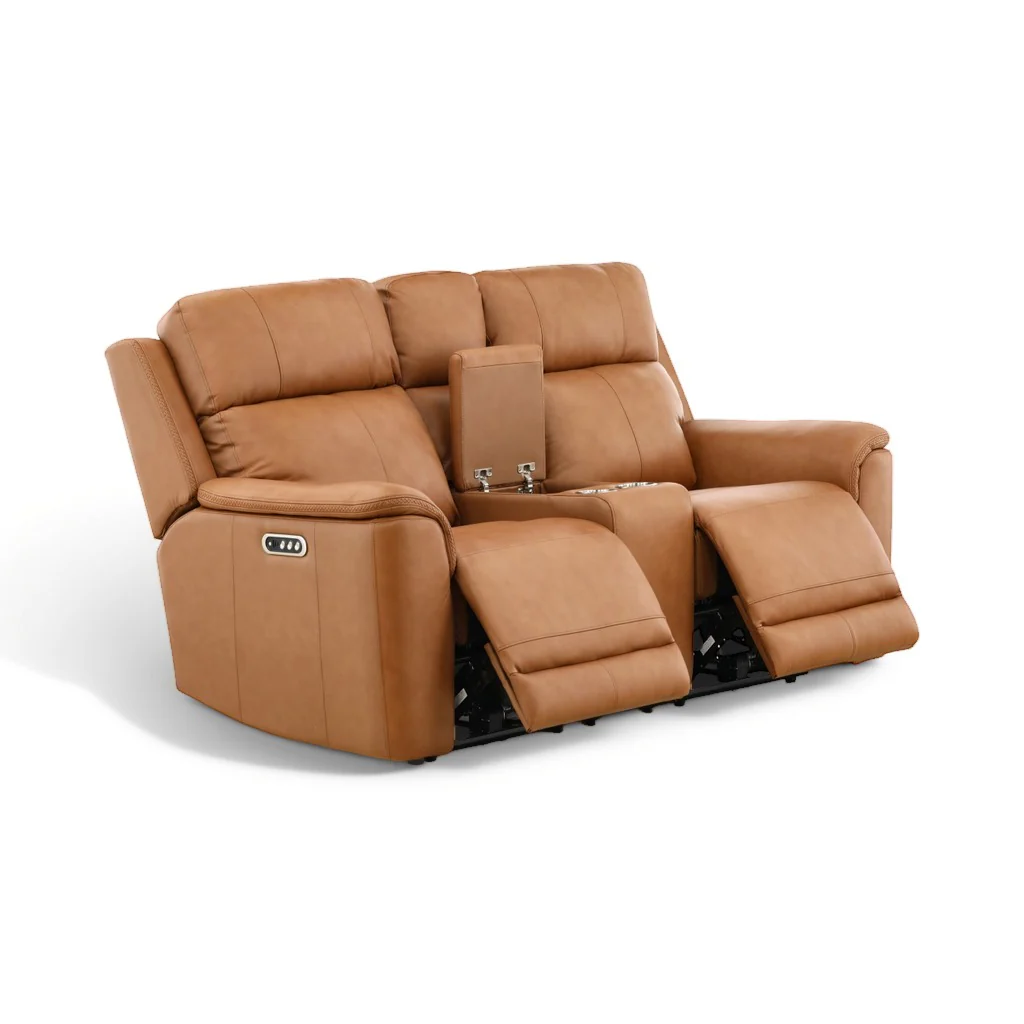 Samarah Power Leather Reclining Console Loveseat - Image 22