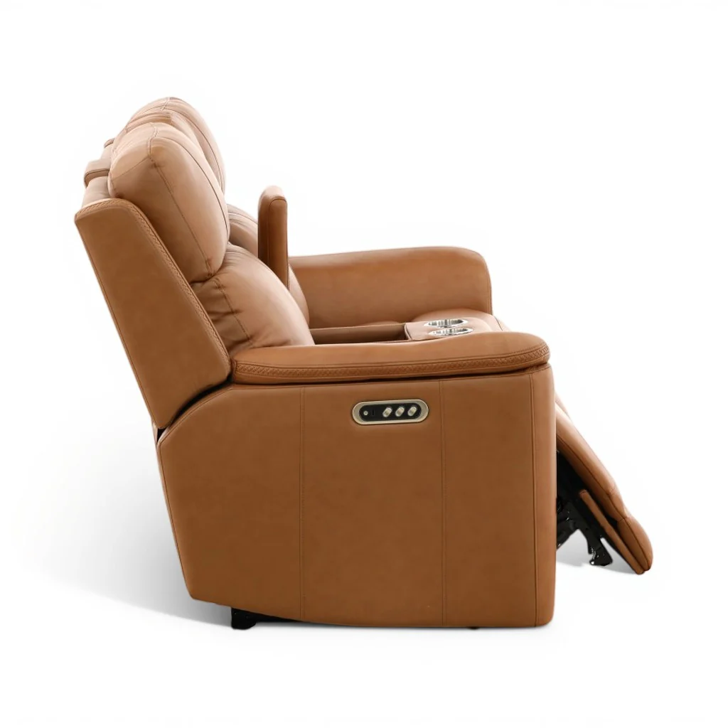 Samarah Power Leather Reclining Console Loveseat - Image 25