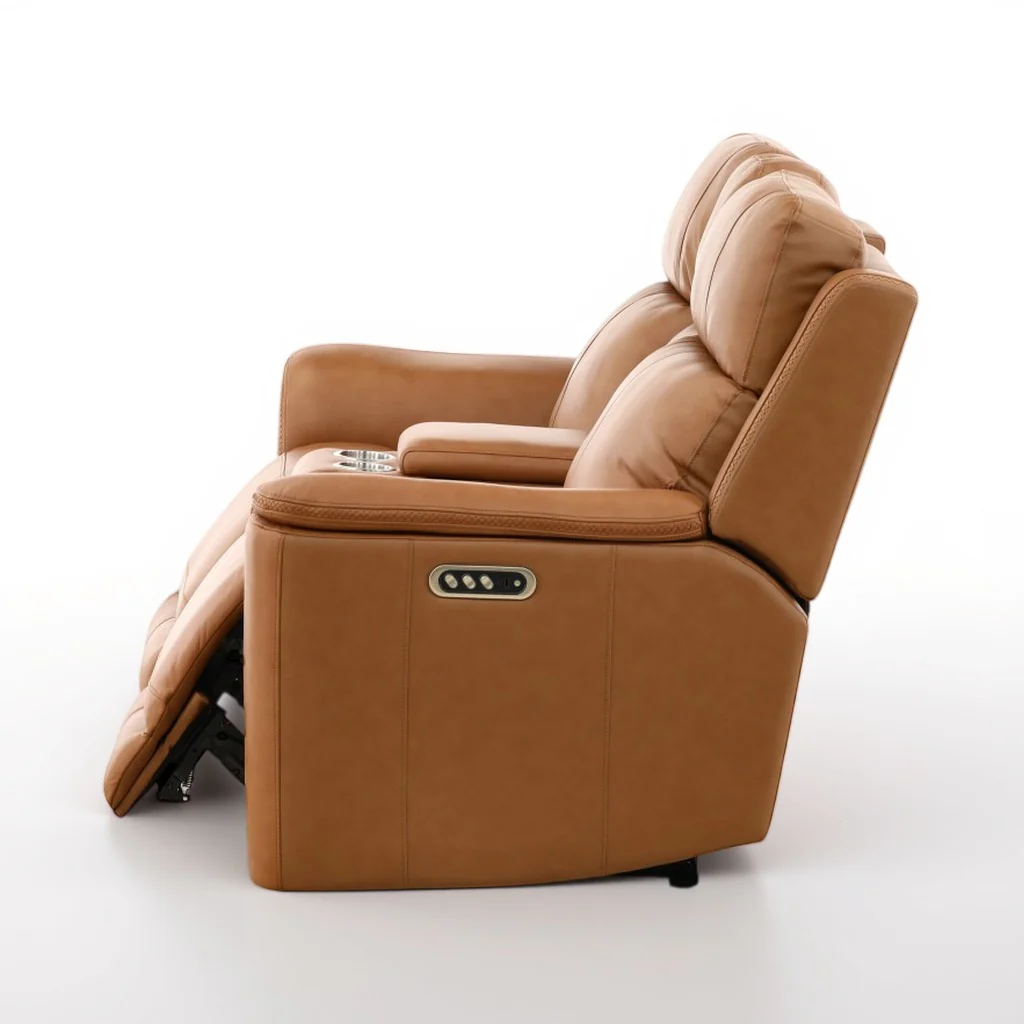 Samarah Power Leather Reclining Console Loveseat - Image 27