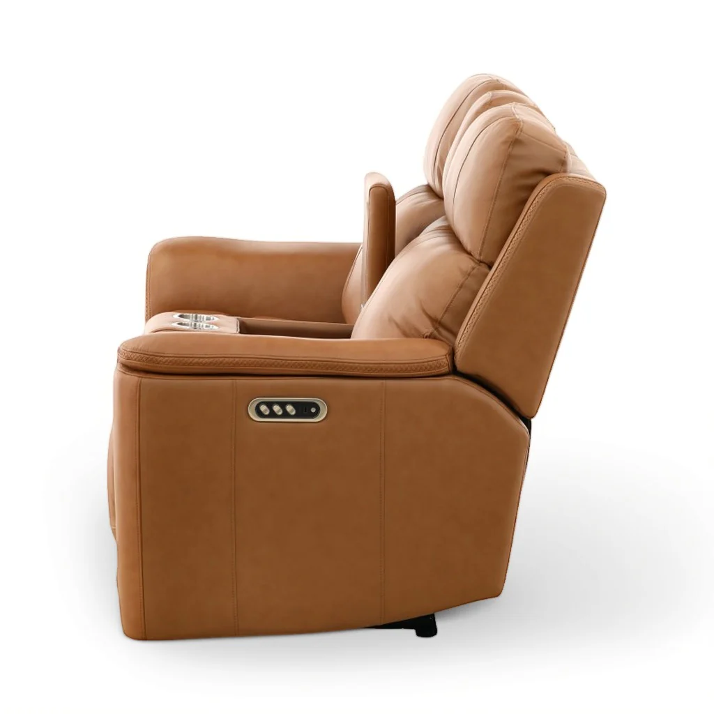 Samarah Power Leather Reclining Console Loveseat - Image 28