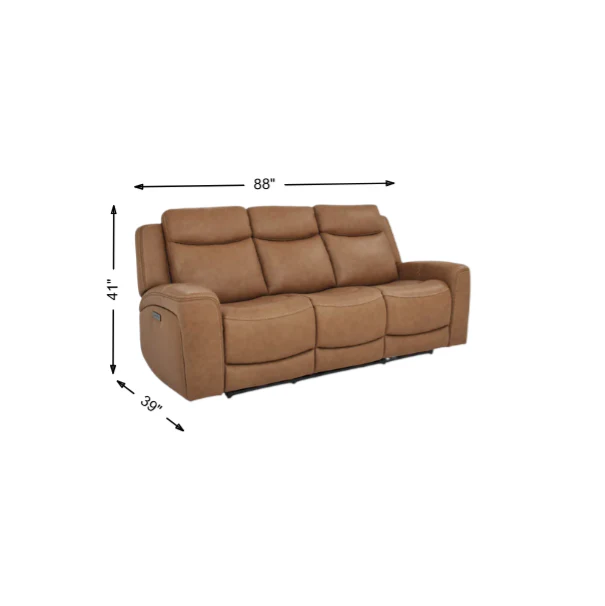 Davidson Power Reclining Leather Sofa - Image 3