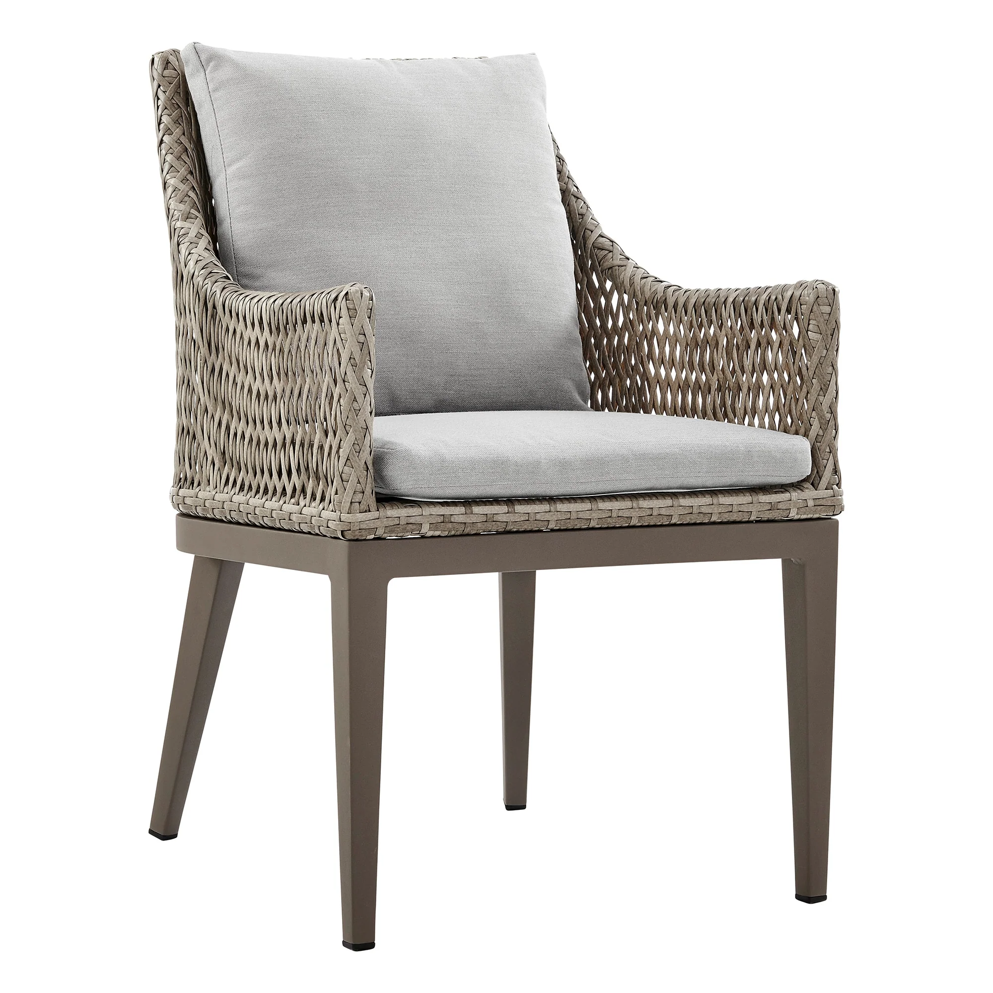 Silvana 5 Piece Gray Aluminum Outdoor Dining Set with Gray Fabric - Image 2