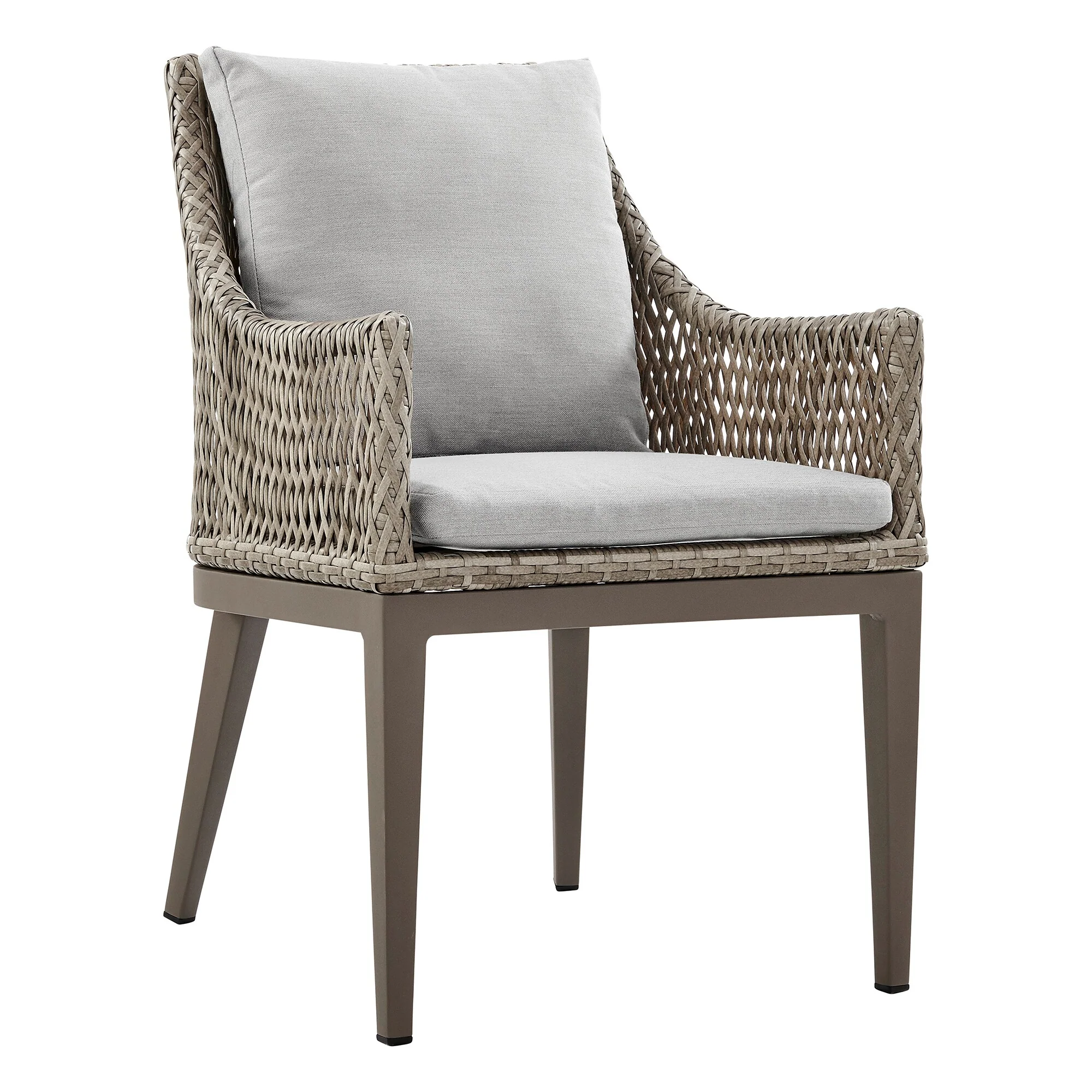 Silvana 7 Piece Gray Aluminum Outdoor Dining Set with Gray Fabric - Image 2